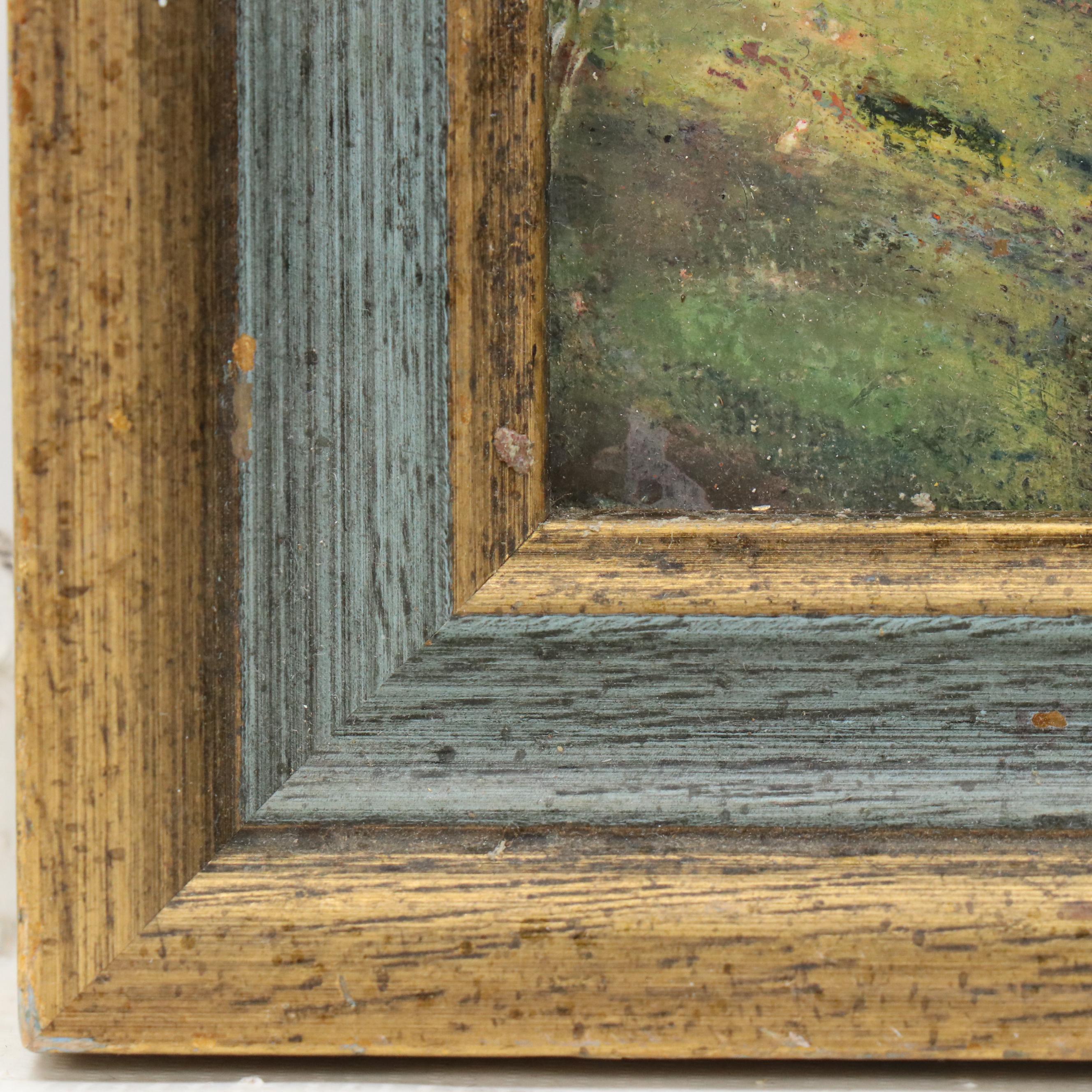 Landscape Oil Painting of Tree Next to Rural Road, Mid-20th C.