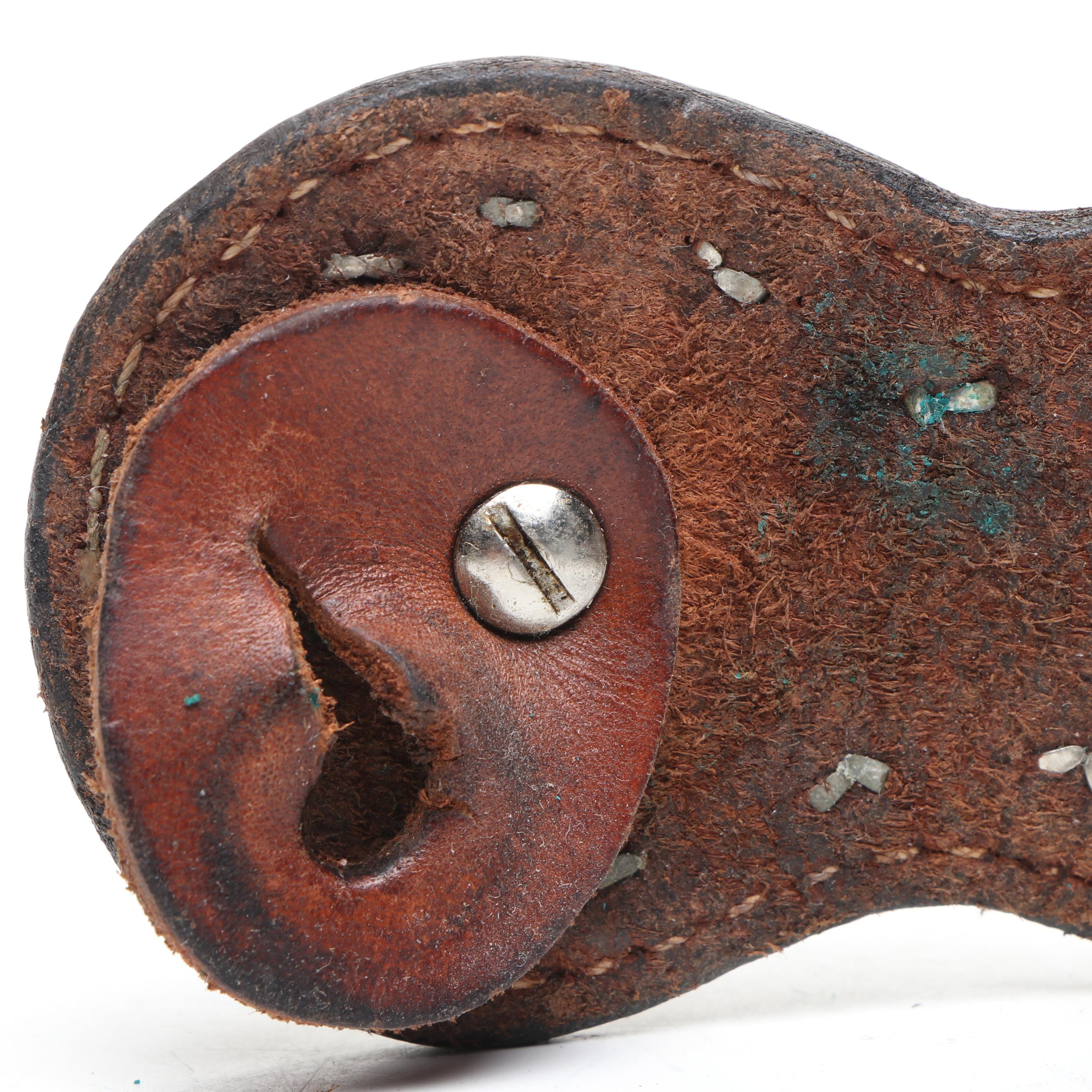 Vintage Western Spurs with Etched Floral Concho Ornamentation