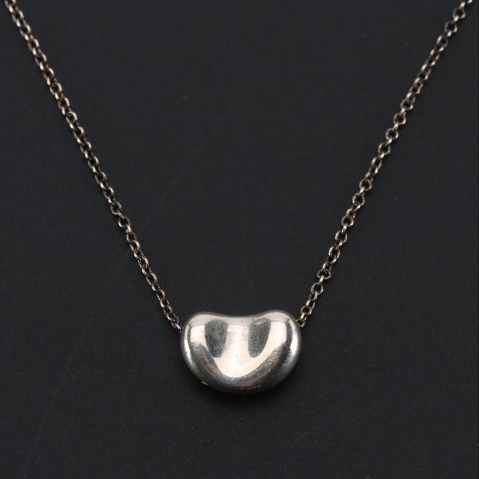 Elsa Peretti for Tiffany & Co. Small Bean Design Sterling Necklace