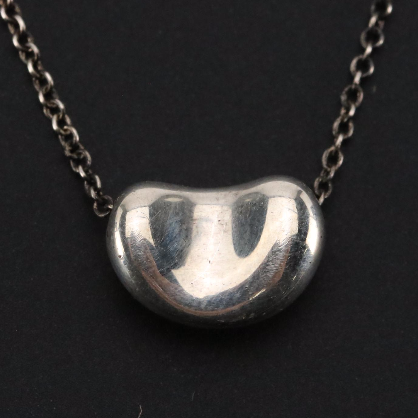 Elsa Peretti for Tiffany & Co. Small Bean Design Sterling Necklace