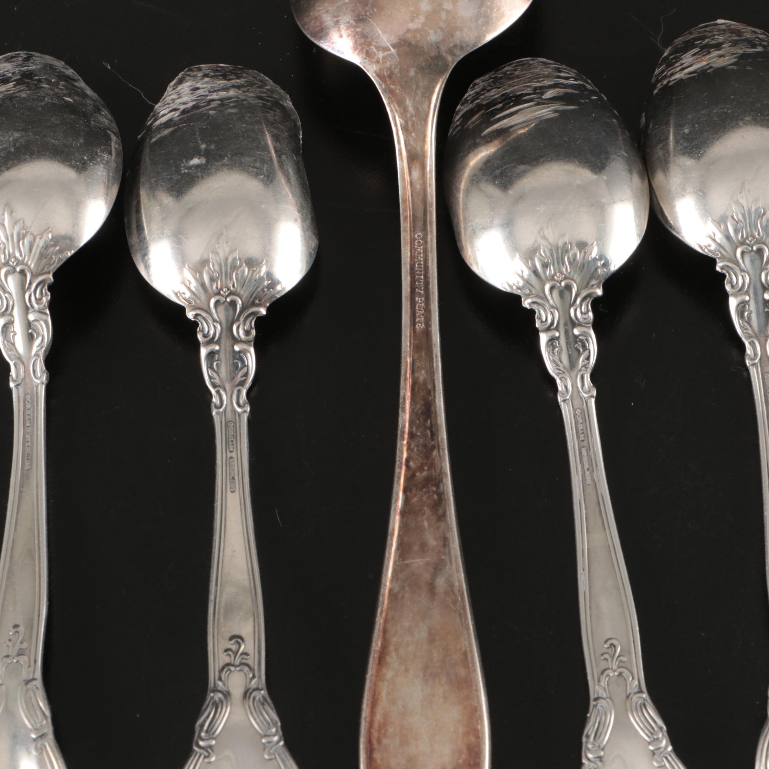 Gorham "Chantilly" Sterling Silver Flatware with Community Silver Plate Spoon