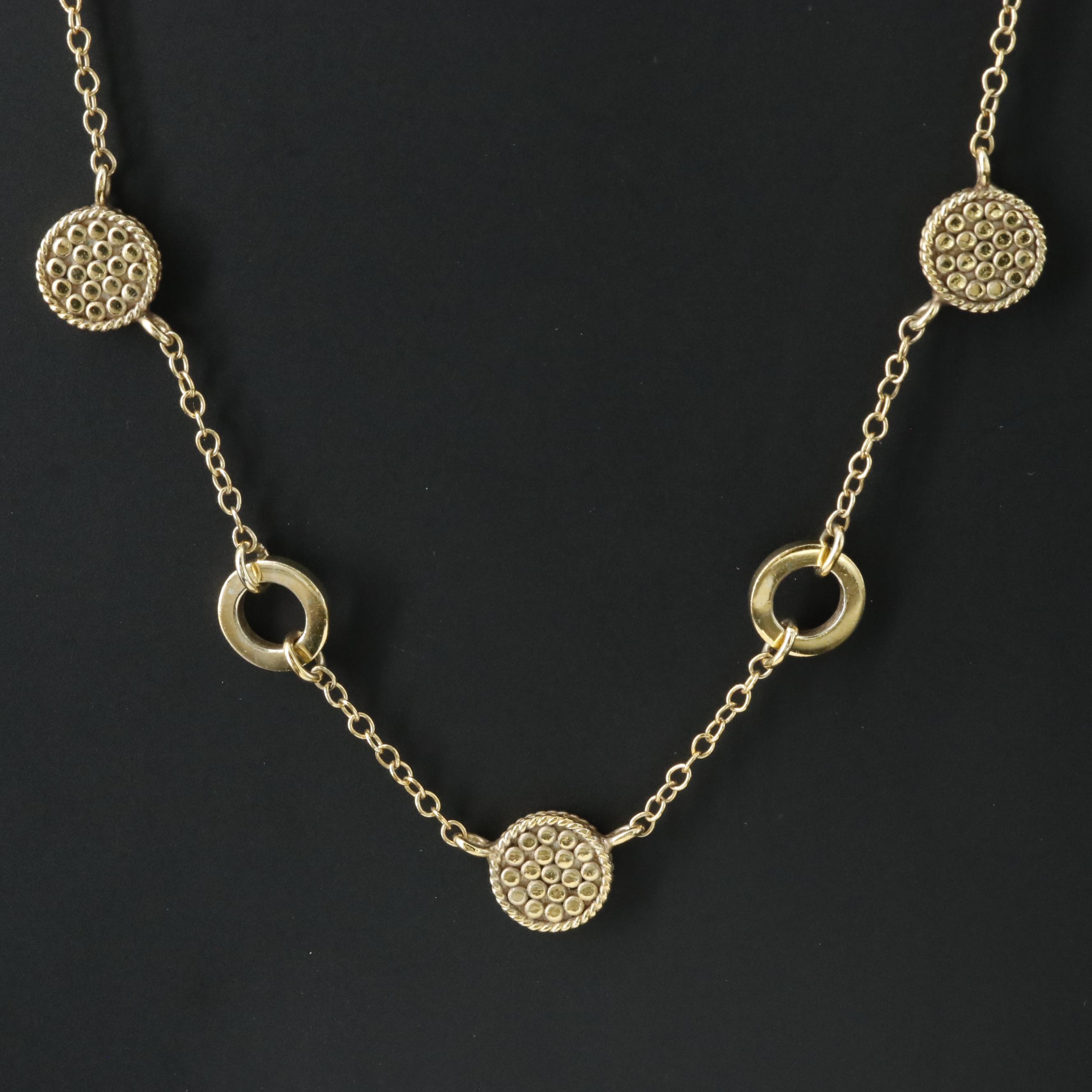 Anna Beck Sterling Circle Station Necklace