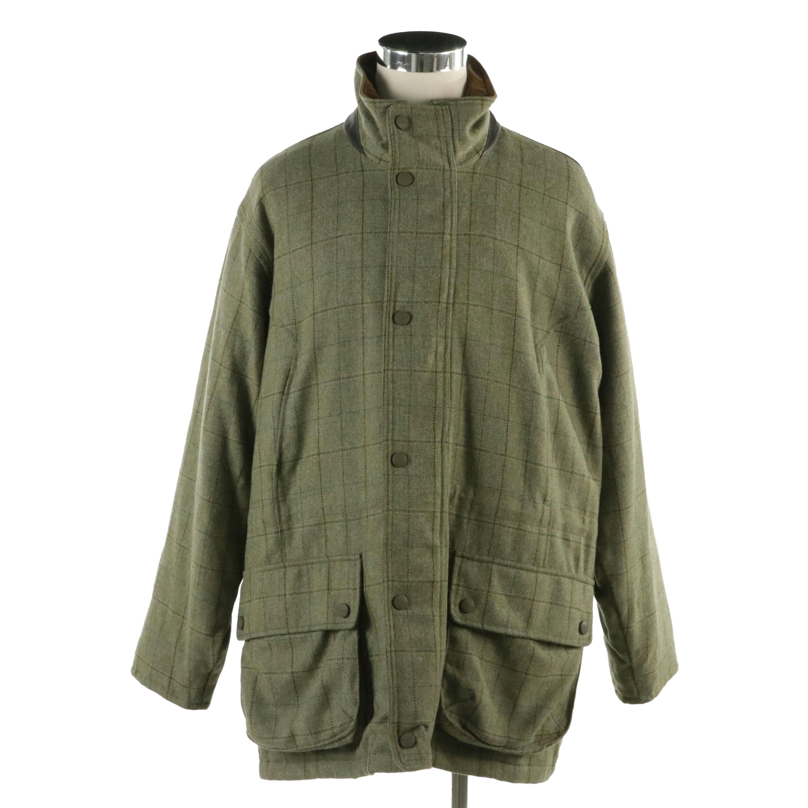 Men's Barbour Sporting Waterproof Wool Tweed Coat with Gore-Tex Quilted Lining