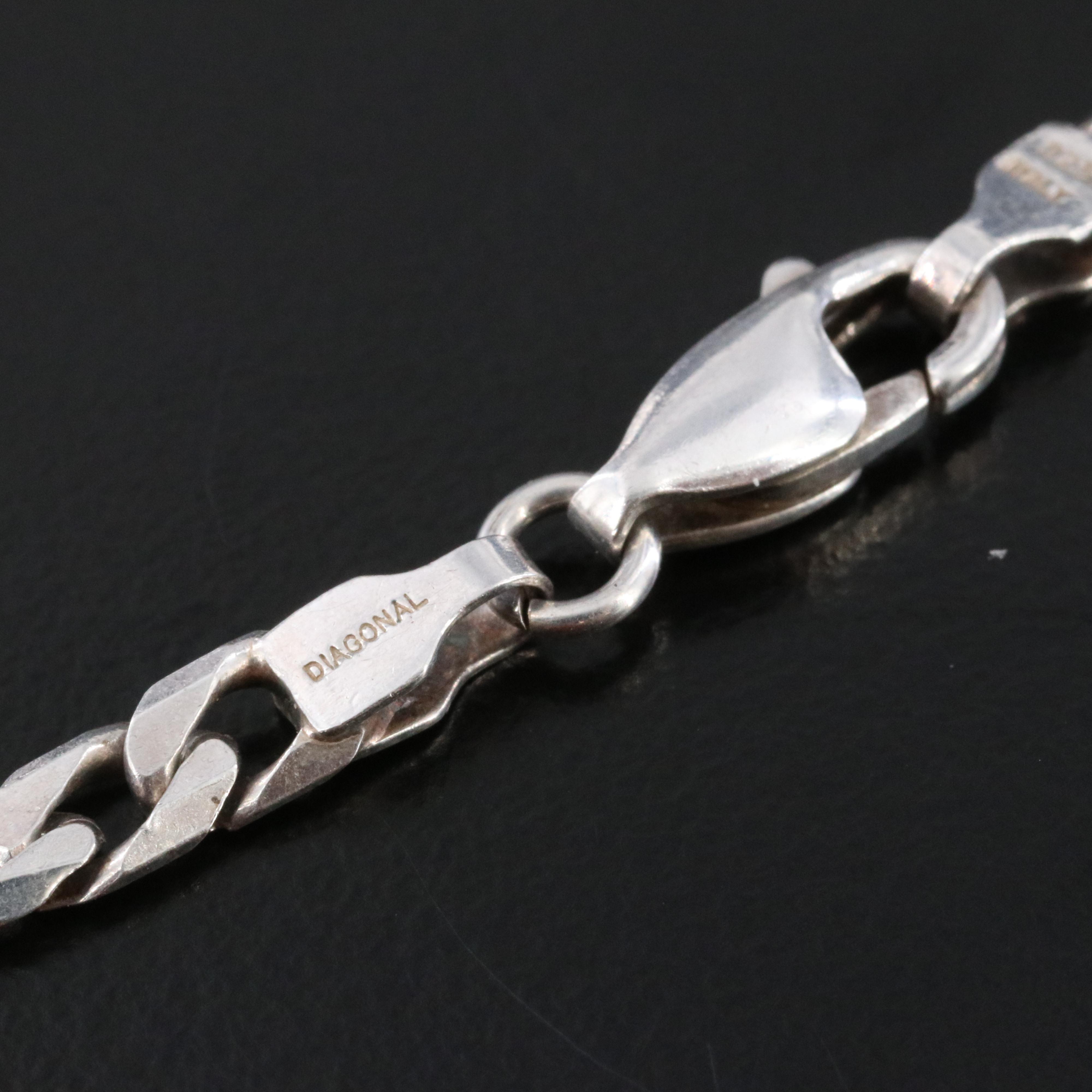 Southwestern Signed Sterling Jasper, Turquoise and Black Onyx Pendant Necklace