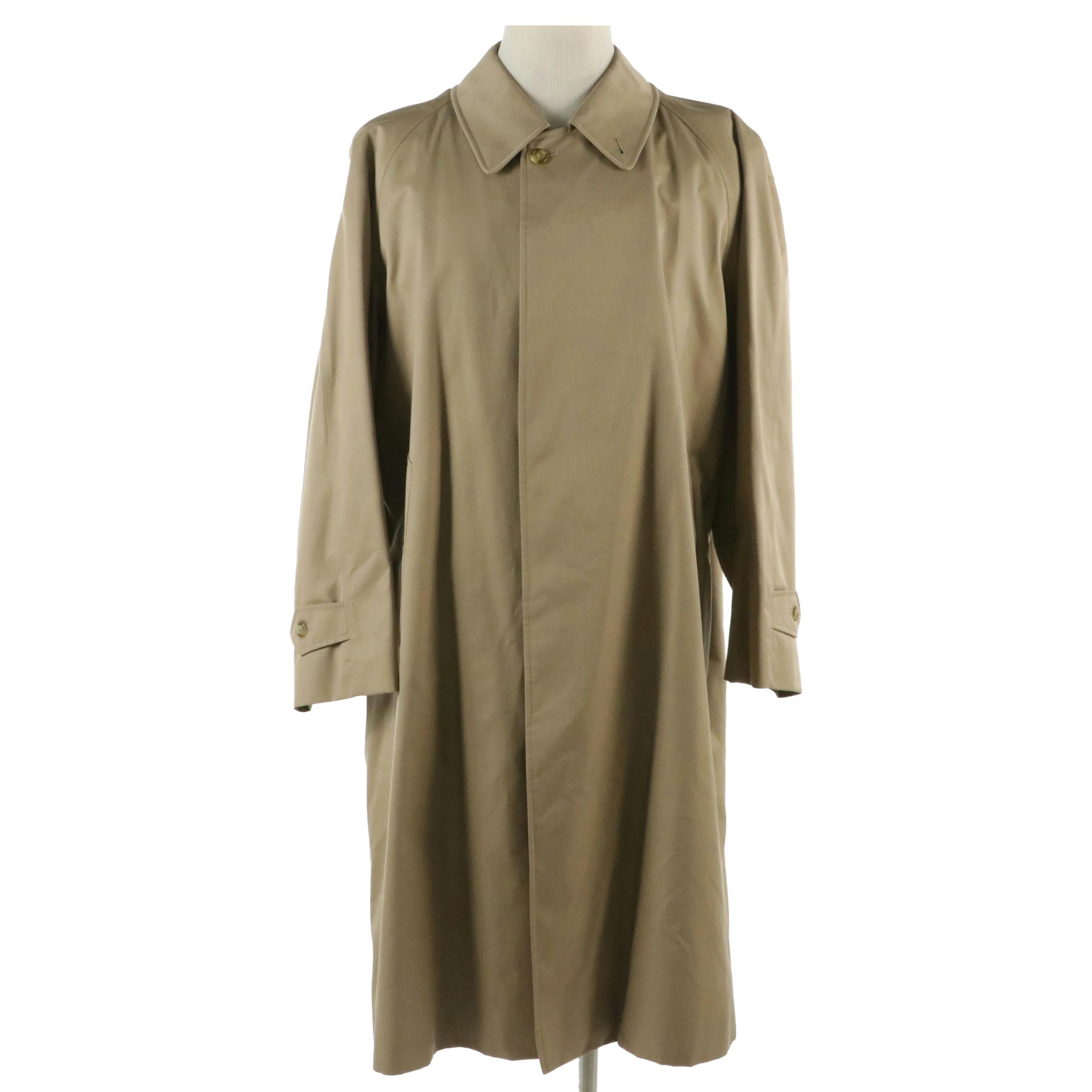 Men's Burberry Cotton Blend Trench Coat with Removable Wool House Check Lining