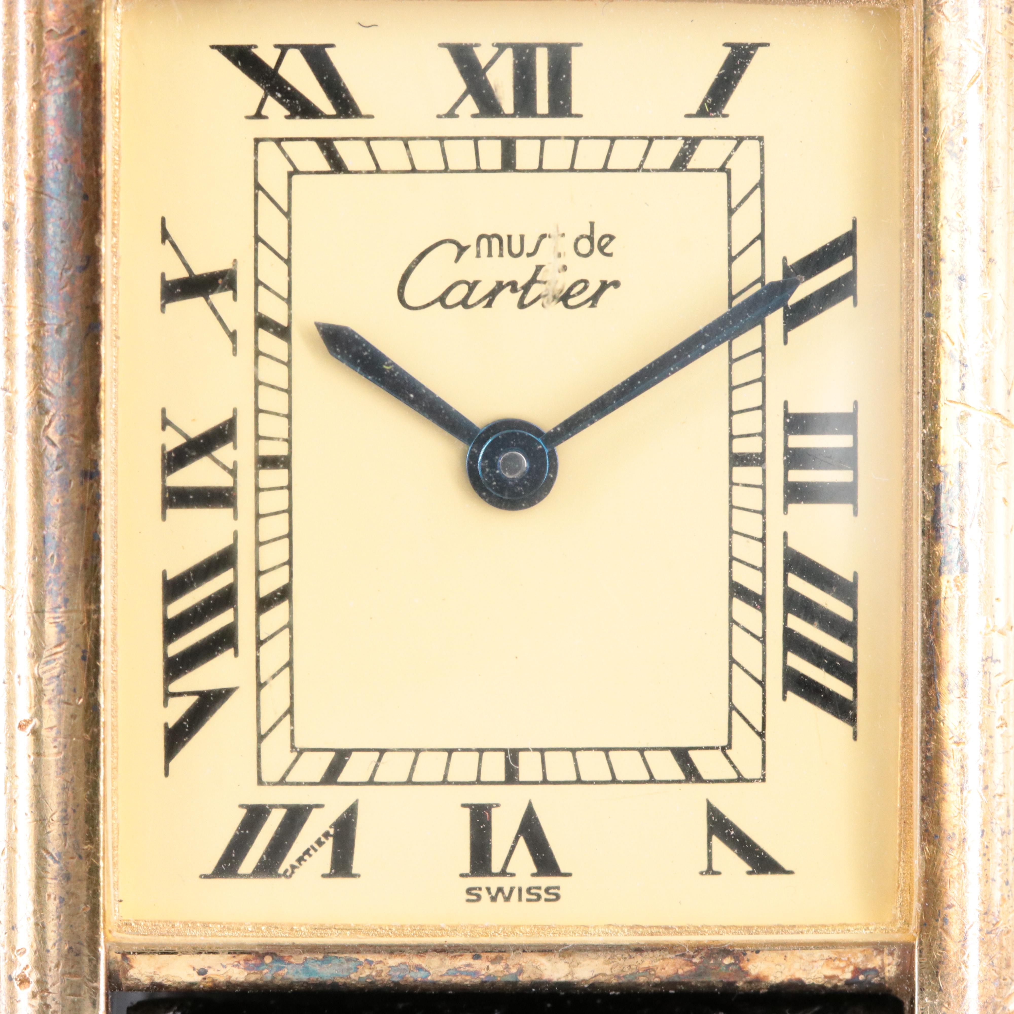 Cartier Must de Cartier 925 Gold Plated Stem Wind Watch