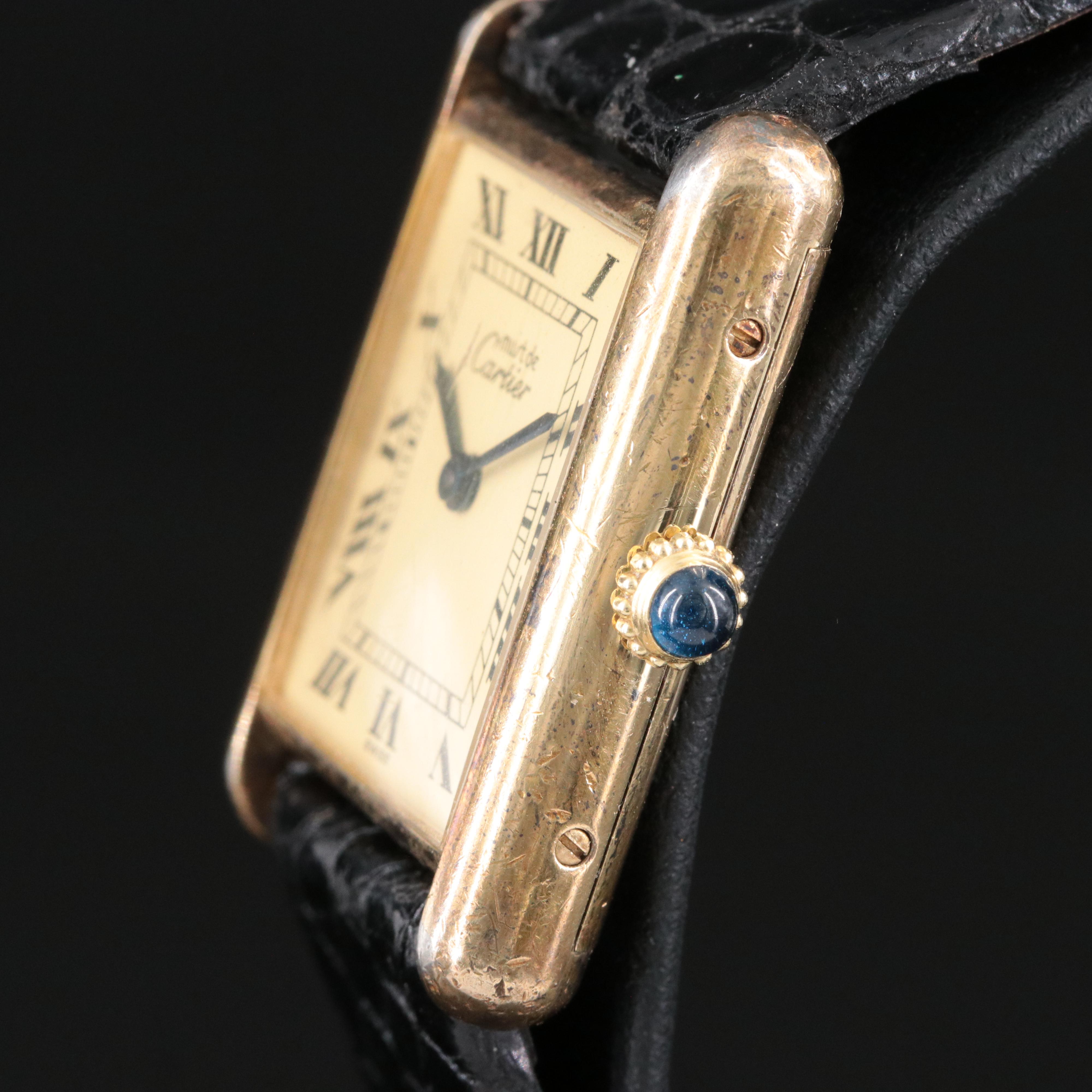 Cartier Must de Cartier 925 Gold Plated Stem Wind Watch