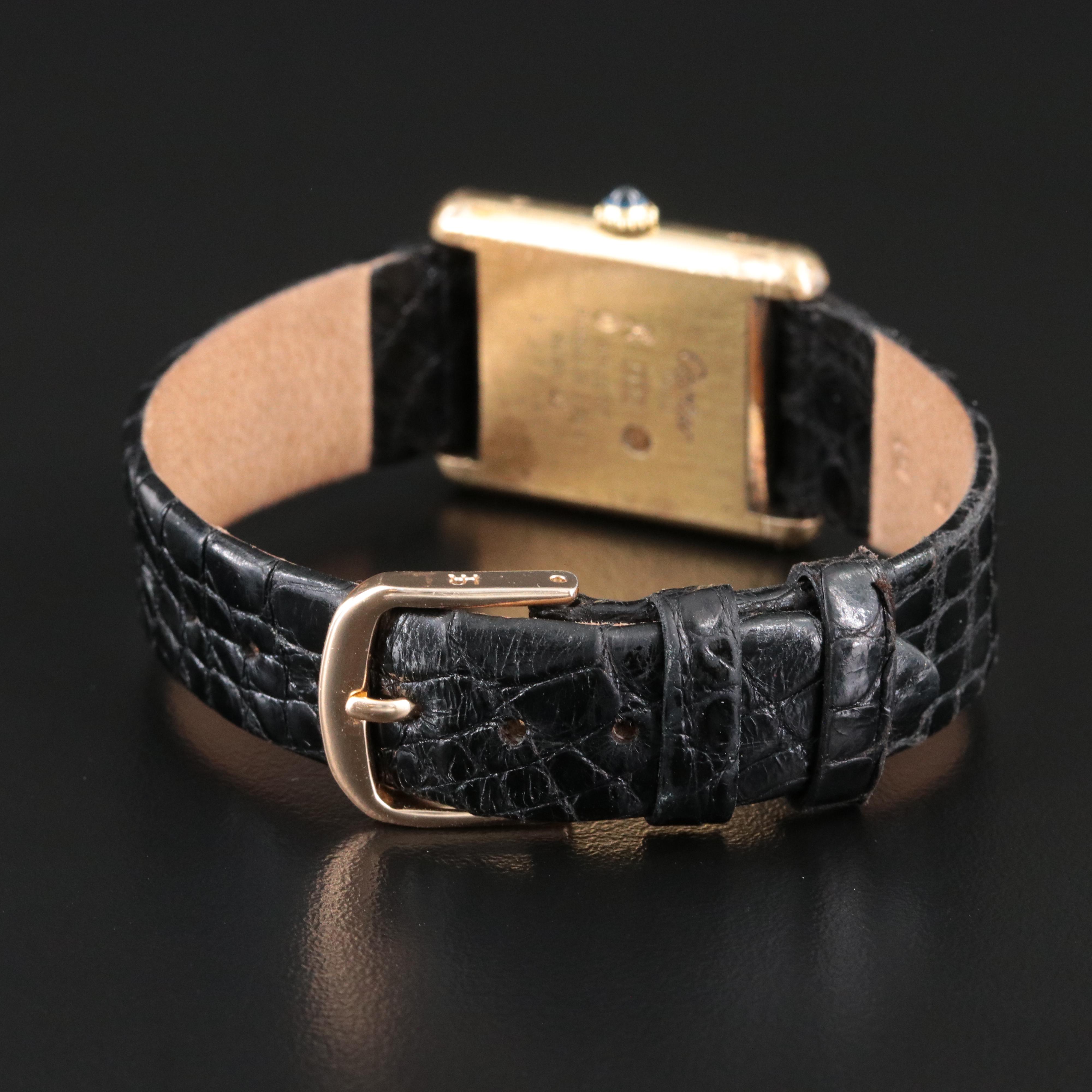 Cartier Must de Cartier 925 Gold Plated Stem Wind Watch