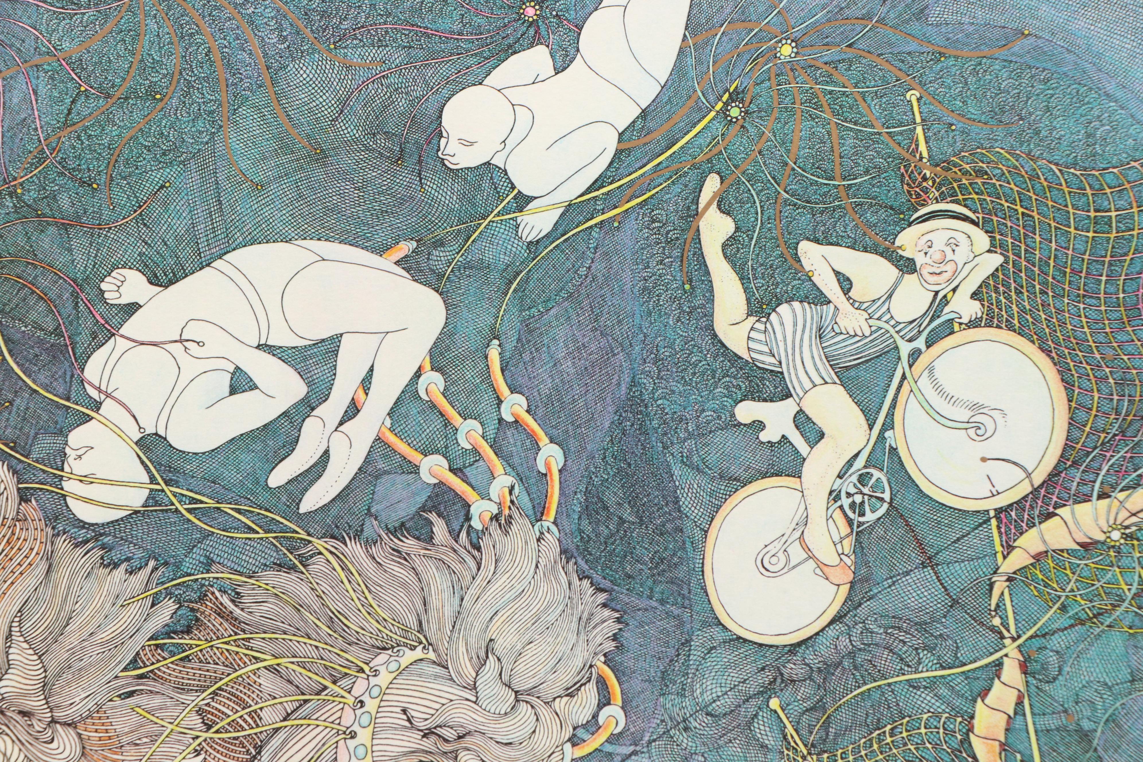 Guillaume Azoulay Surrealist Giclée "Le Grand Cirque," 1990