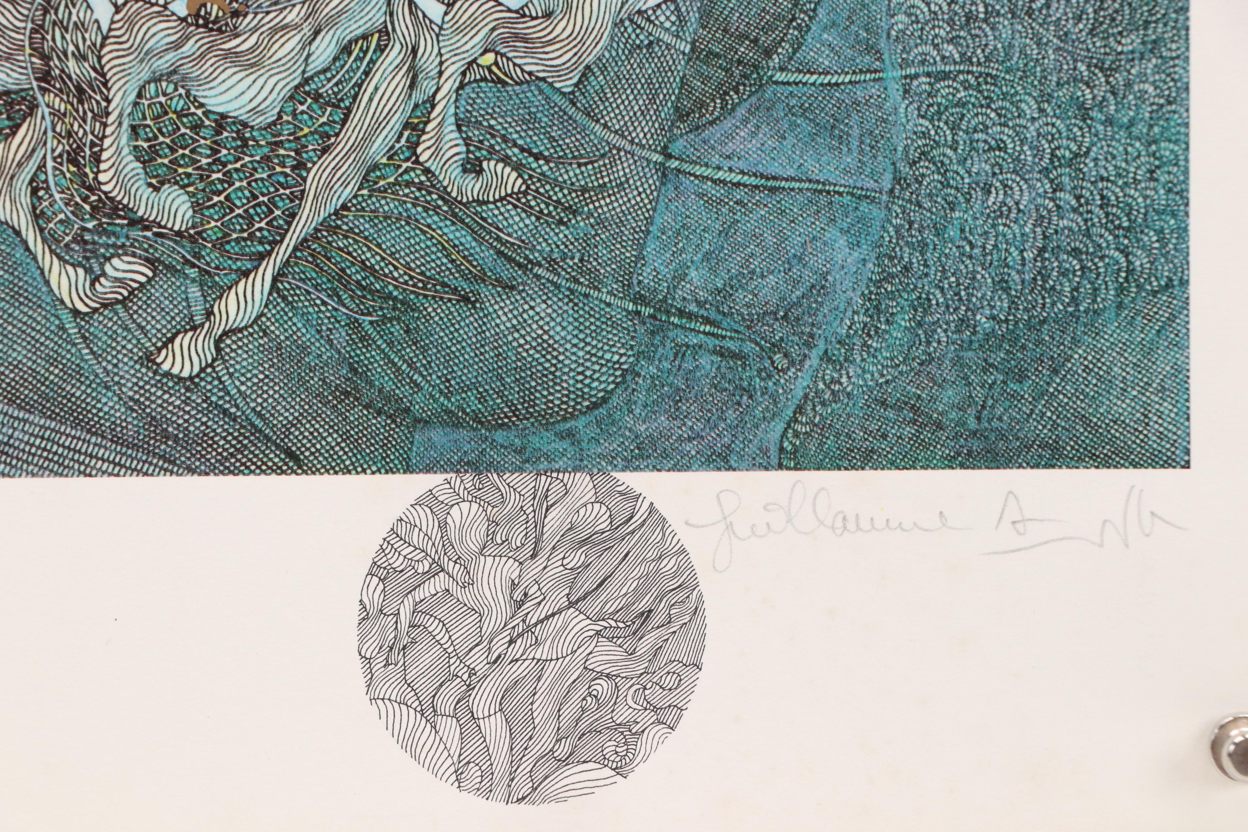 Guillaume Azoulay Surrealist Giclée "Le Grand Cirque," 1990