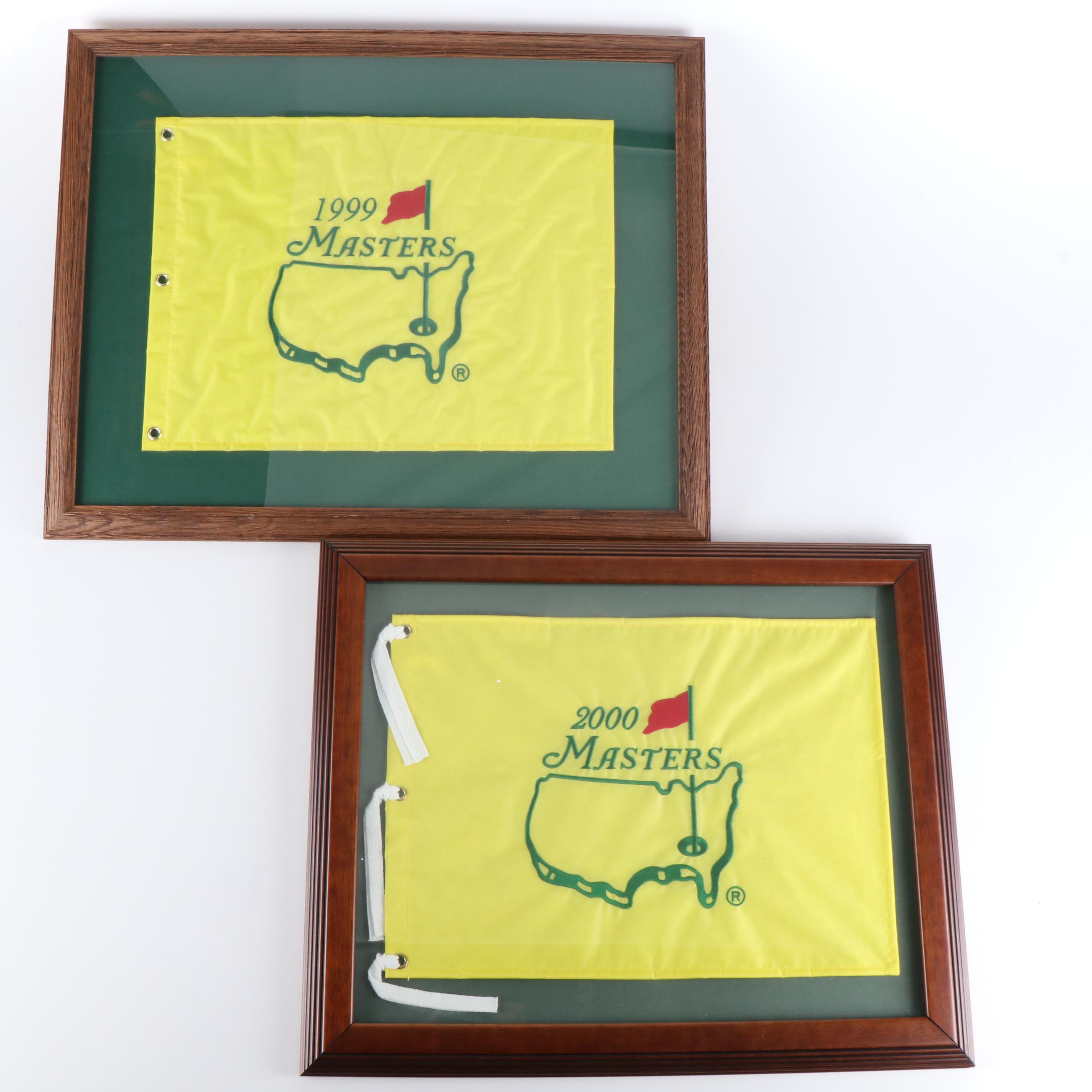 Two Framed Commemorative Masters Tournament Golf Flags