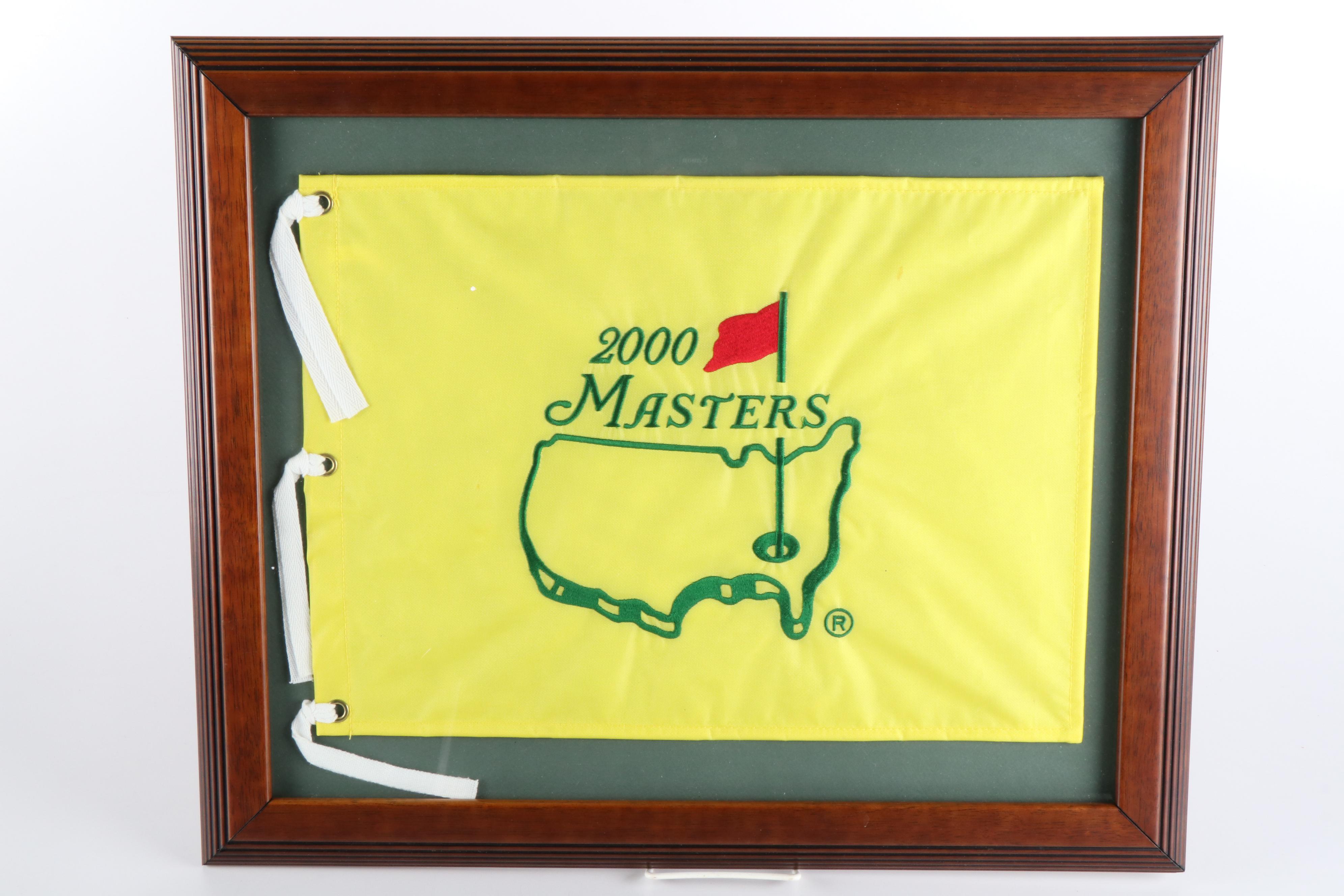 Two Framed Commemorative Masters Tournament Golf Flags