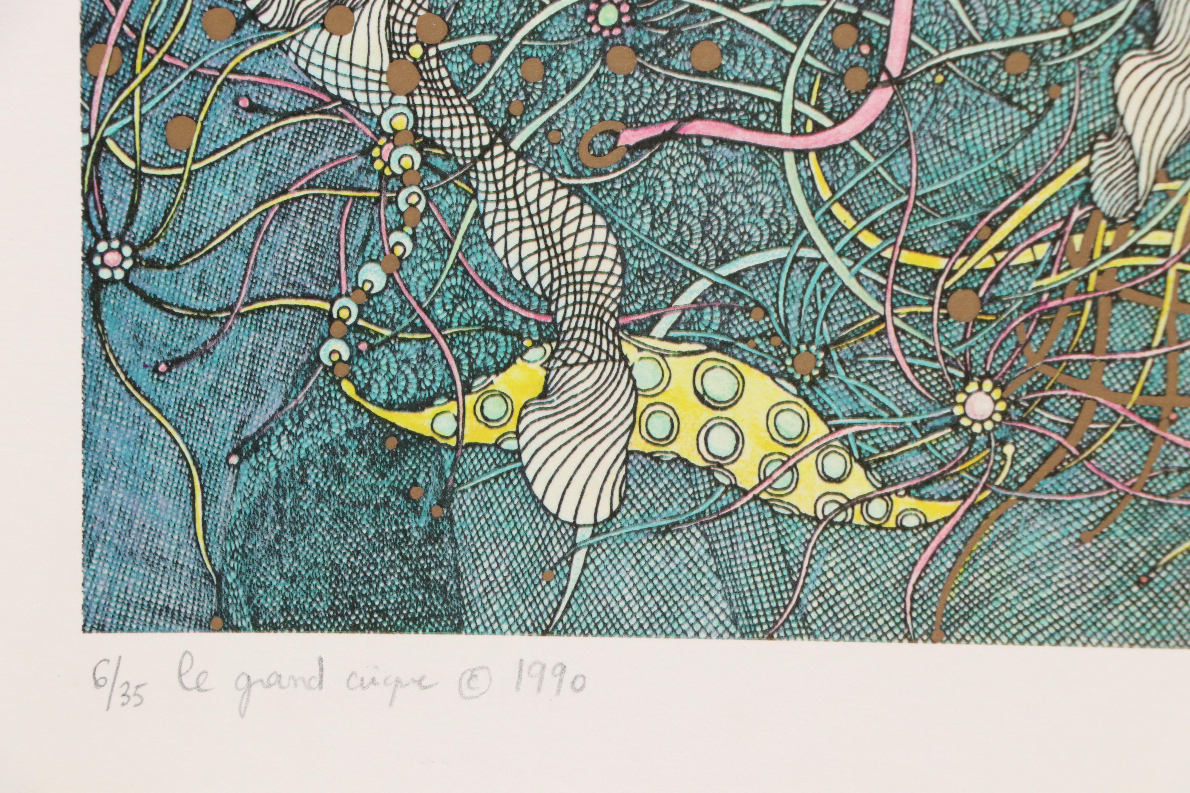 Guillaume Azoulay Surrealist Giclée "Le Grand Cirque," 1990