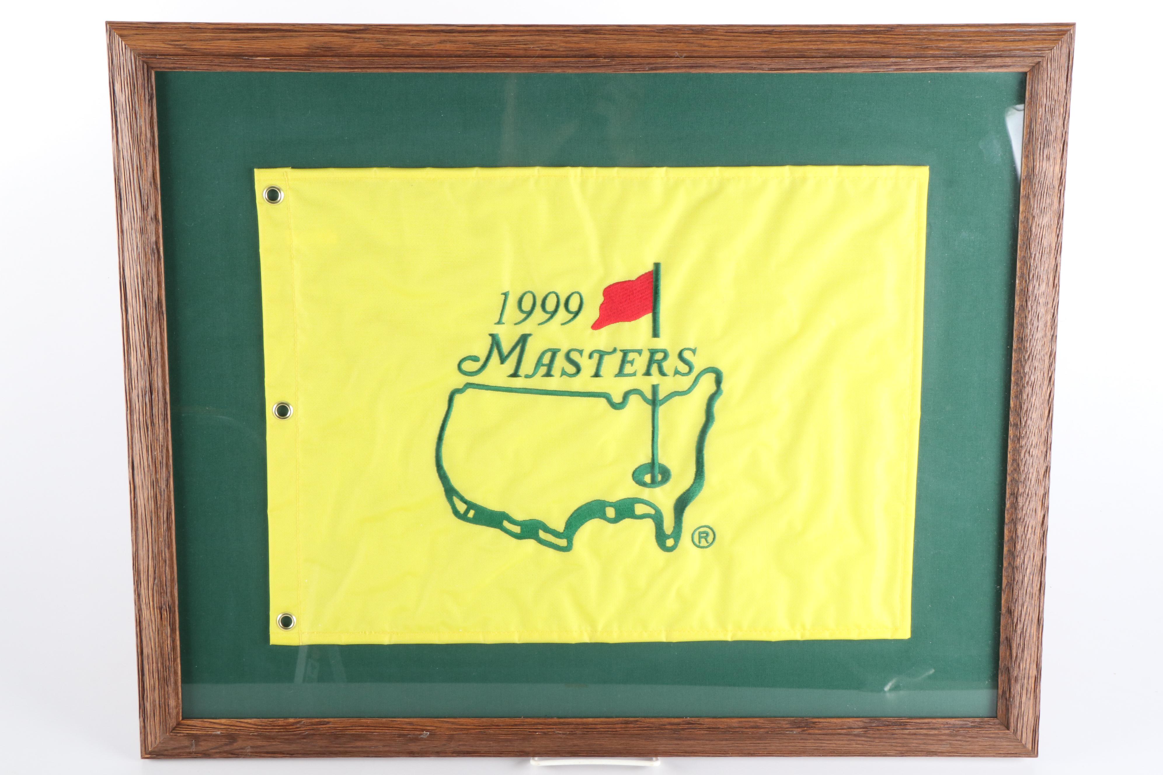 Two Framed Commemorative Masters Tournament Golf Flags