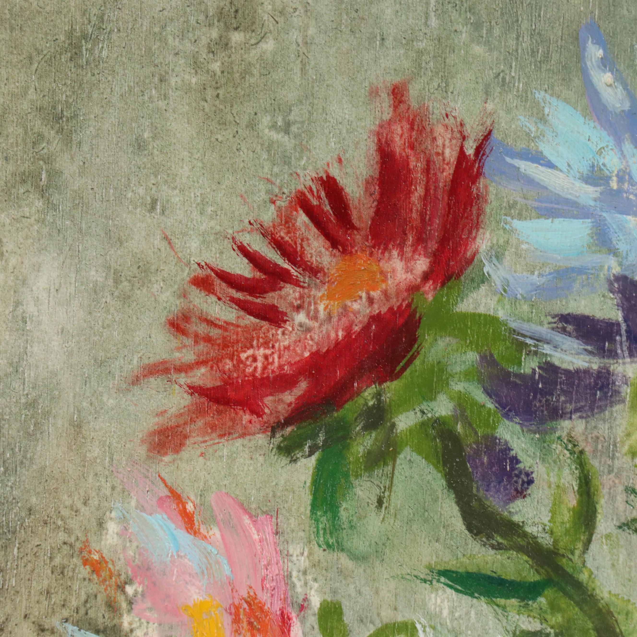 Paul Hubay Still Life Oil Painting of Daisies in Jug, Mid to Late 20th C.