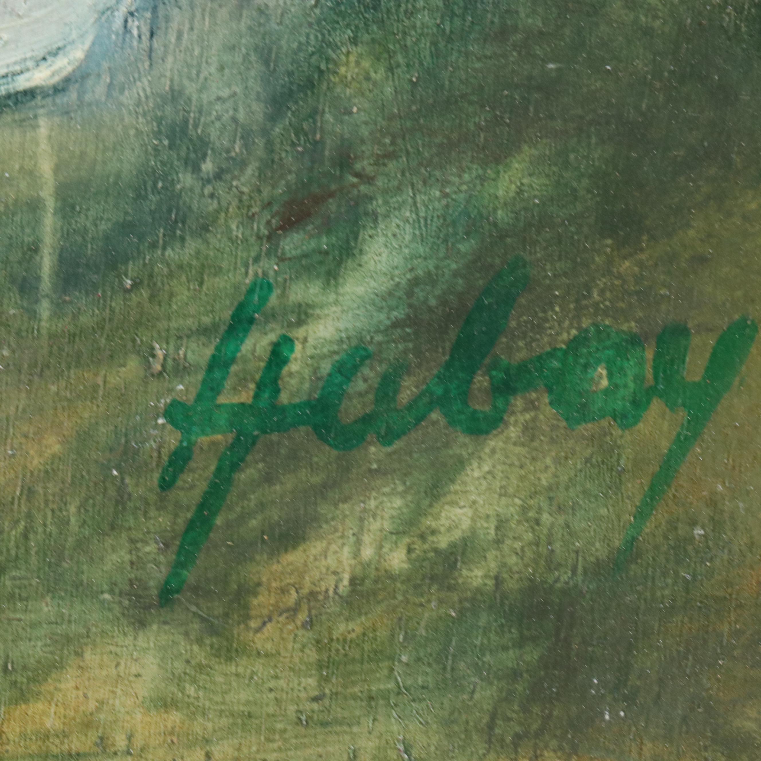 Paul Hubay Still Life Oil Painting of Daisies in Jug, Mid to Late 20th C.