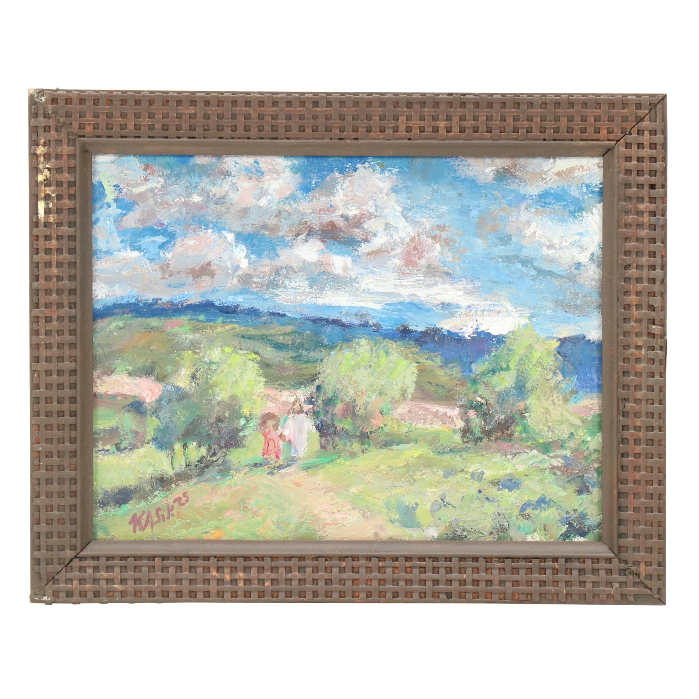 Kevin Kasik Oil Painting "Nature Trail Windy Day," 2025