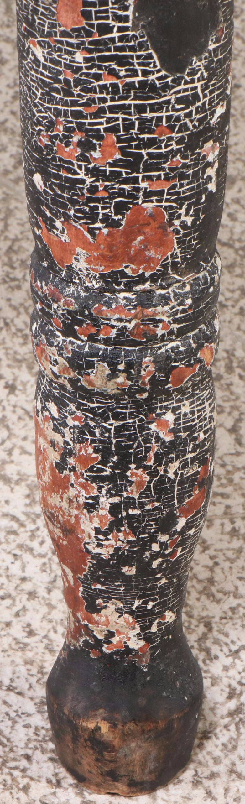 Rustic Painted Wood Three-Legged Table