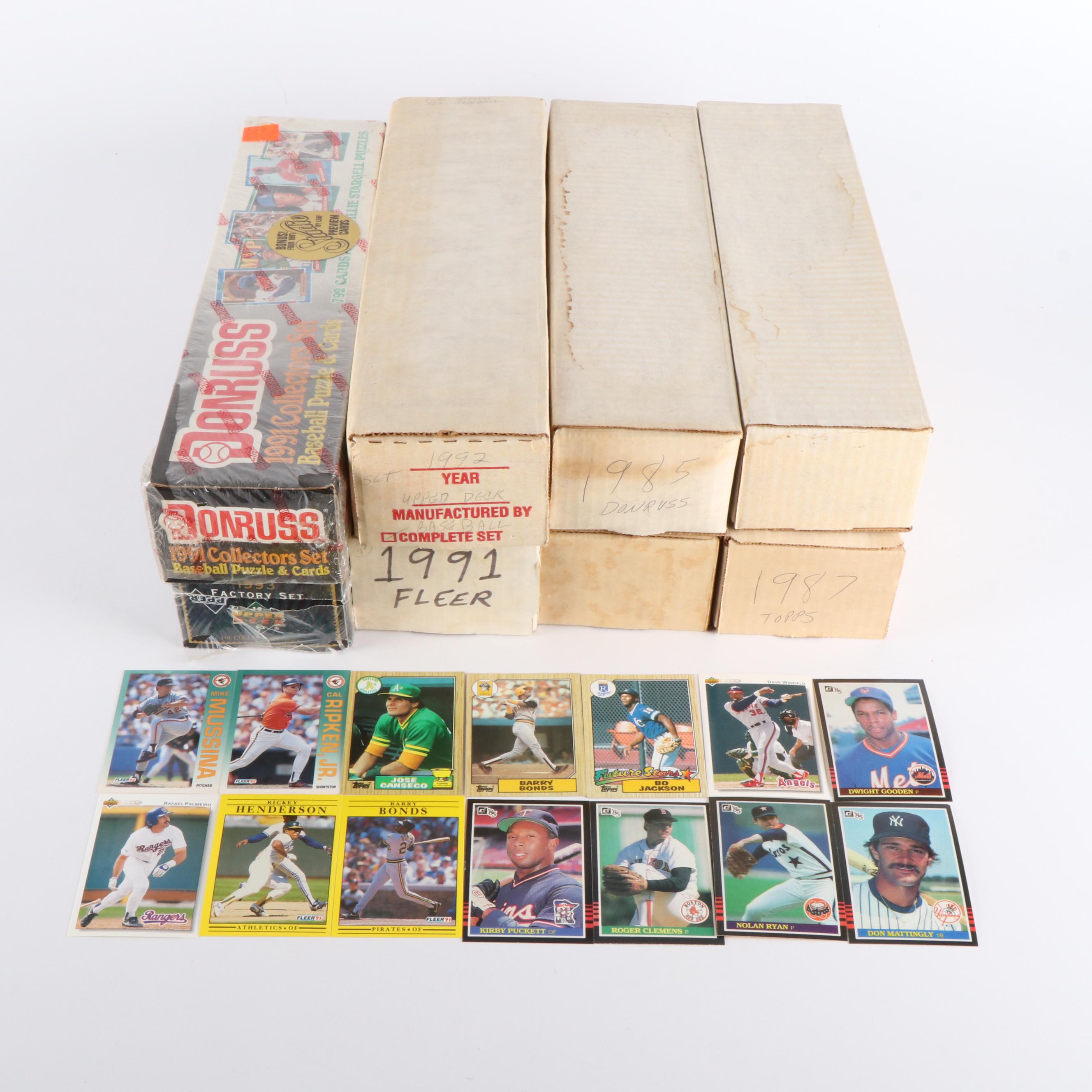 Topps with Other Baseball Card Sets Featuring Roger Clemens & Kirby Puckett RCs