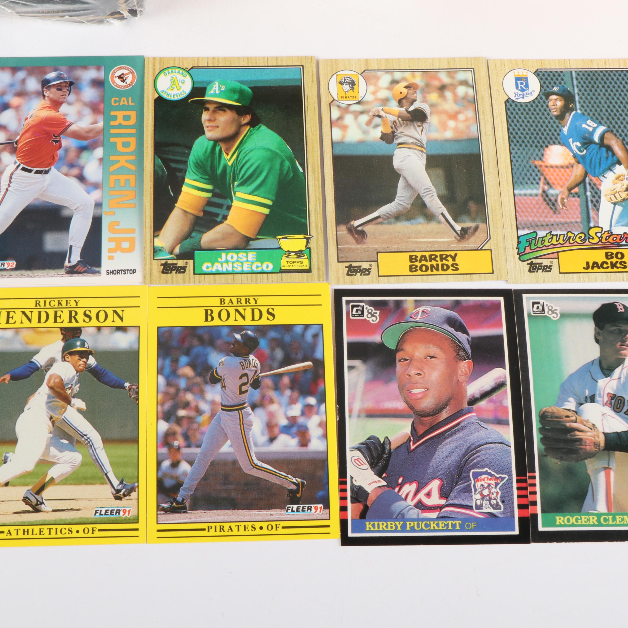 Topps with Other Baseball Card Sets Featuring Roger Clemens & Kirby Puckett RCs
