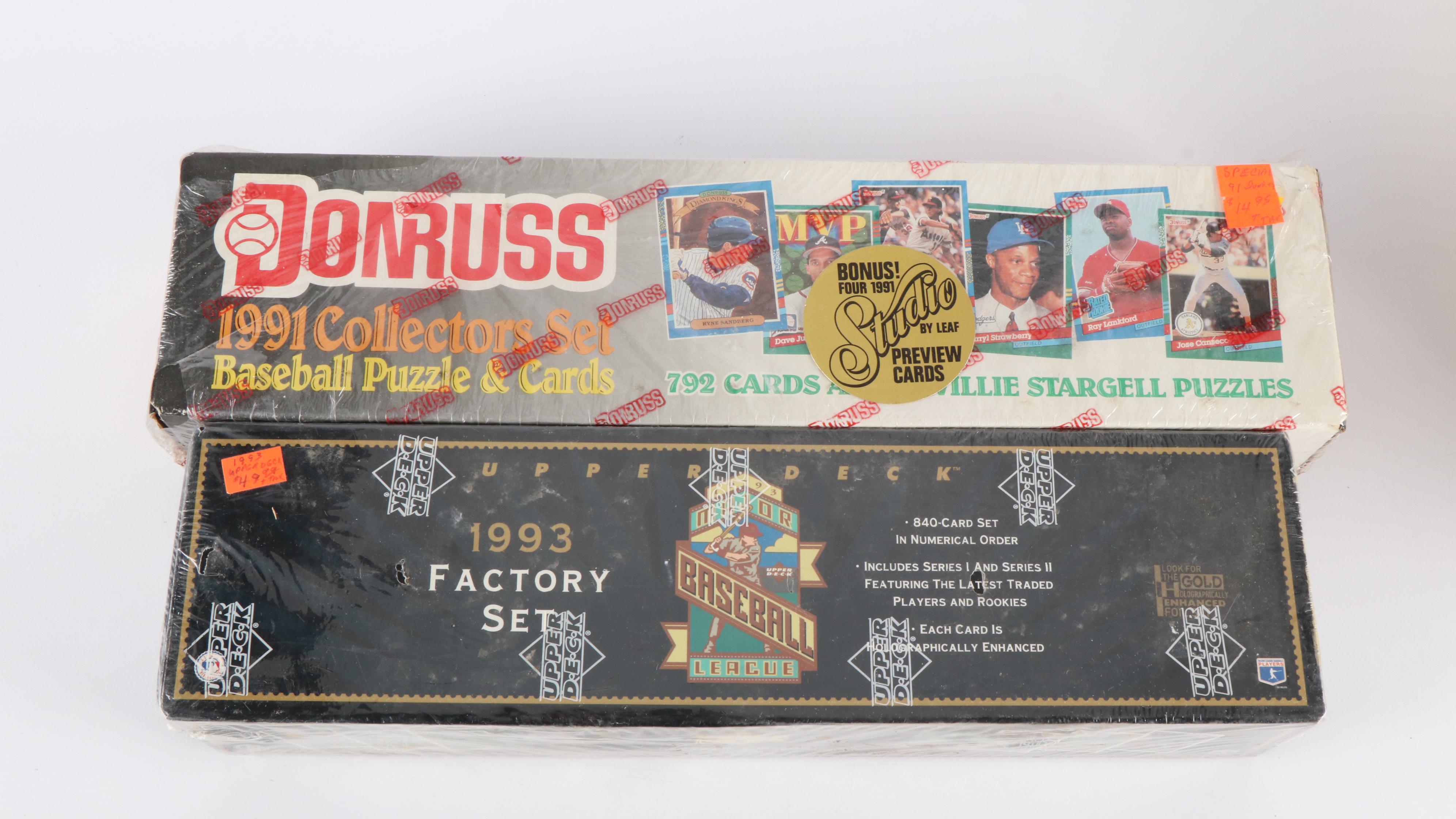 Topps with Other Baseball Card Sets Featuring Roger Clemens & Kirby Puckett RCs