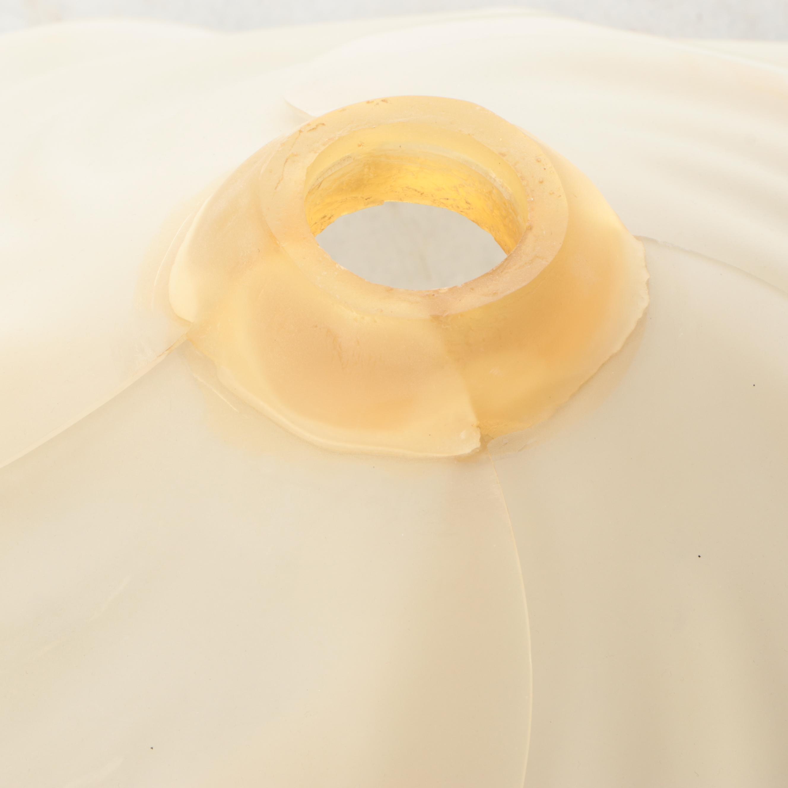 Harris Industries Brass Single Arc Floor Lamp & Overlapping Petal Shade, 1986