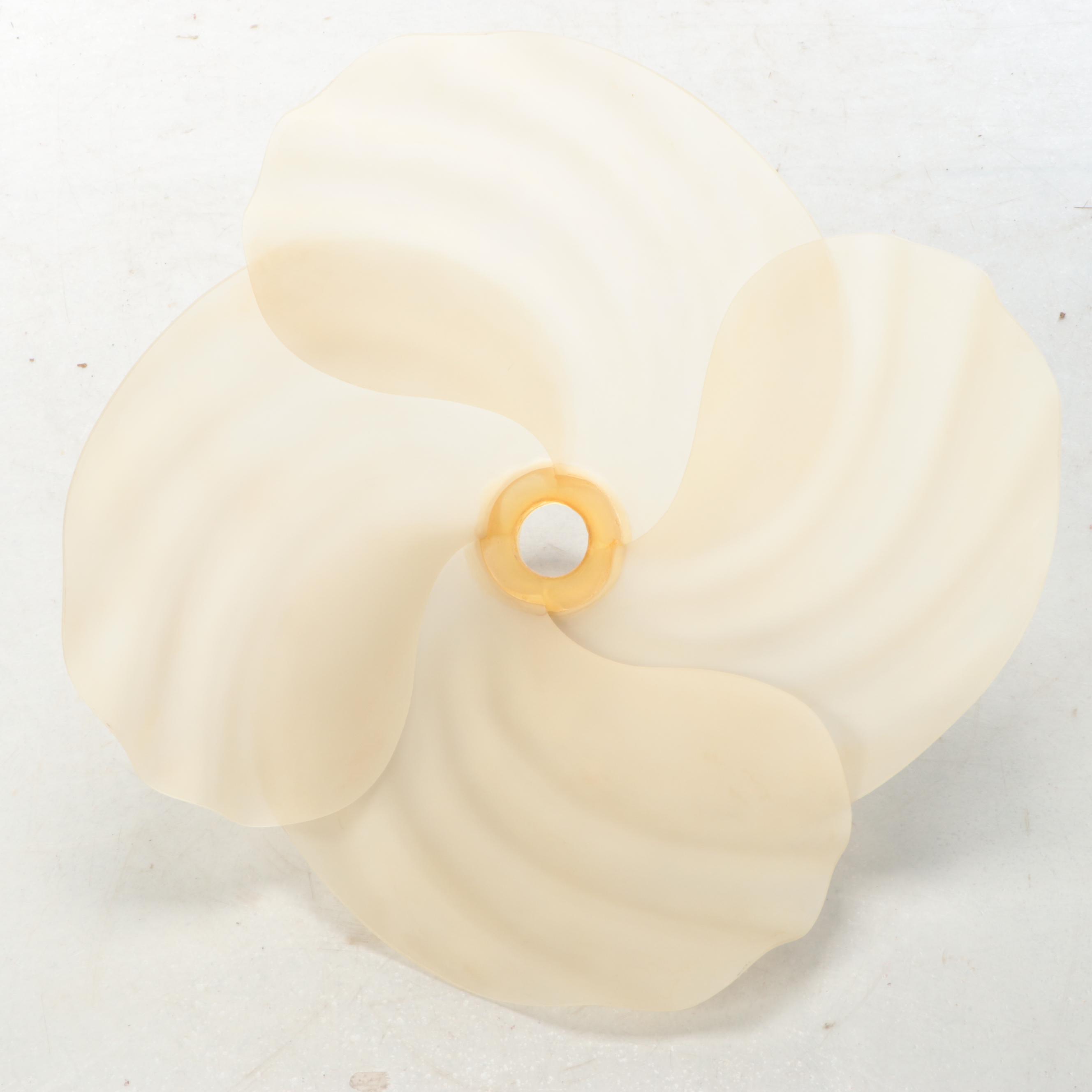 Harris Industries Brass Single Arc Floor Lamp & Overlapping Petal Shade, 1986