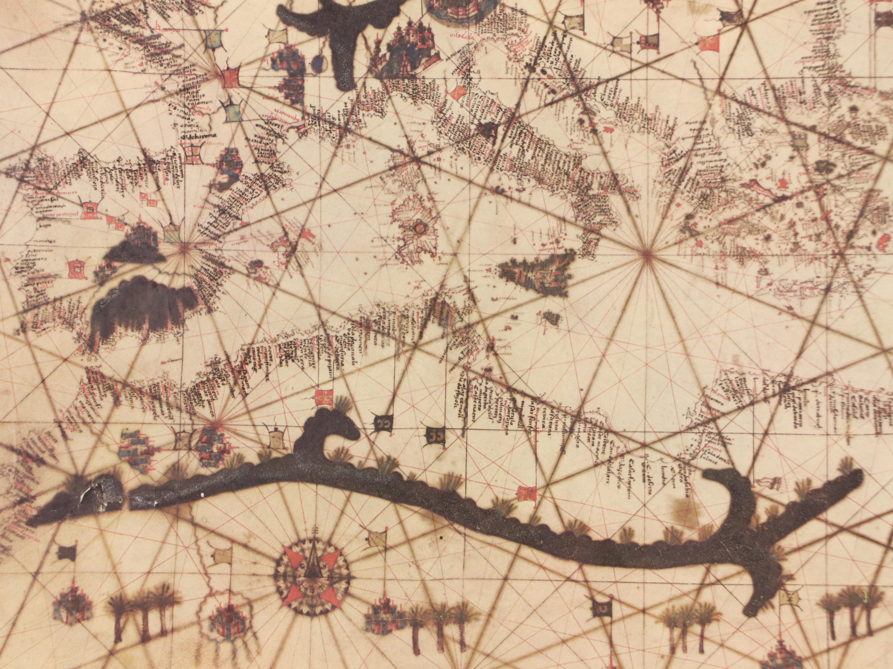 Facsimile Portolan Chart of the Mediterranean Sea After Judah Abenzara