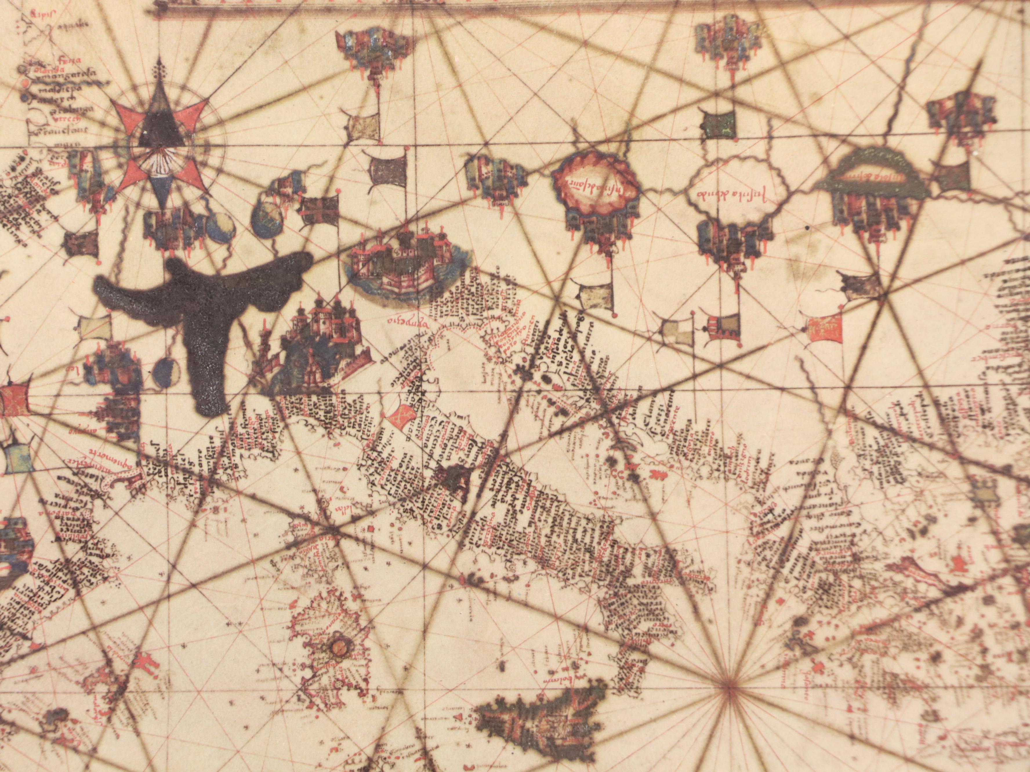 Facsimile Portolan Chart of the Mediterranean Sea After Judah Abenzara