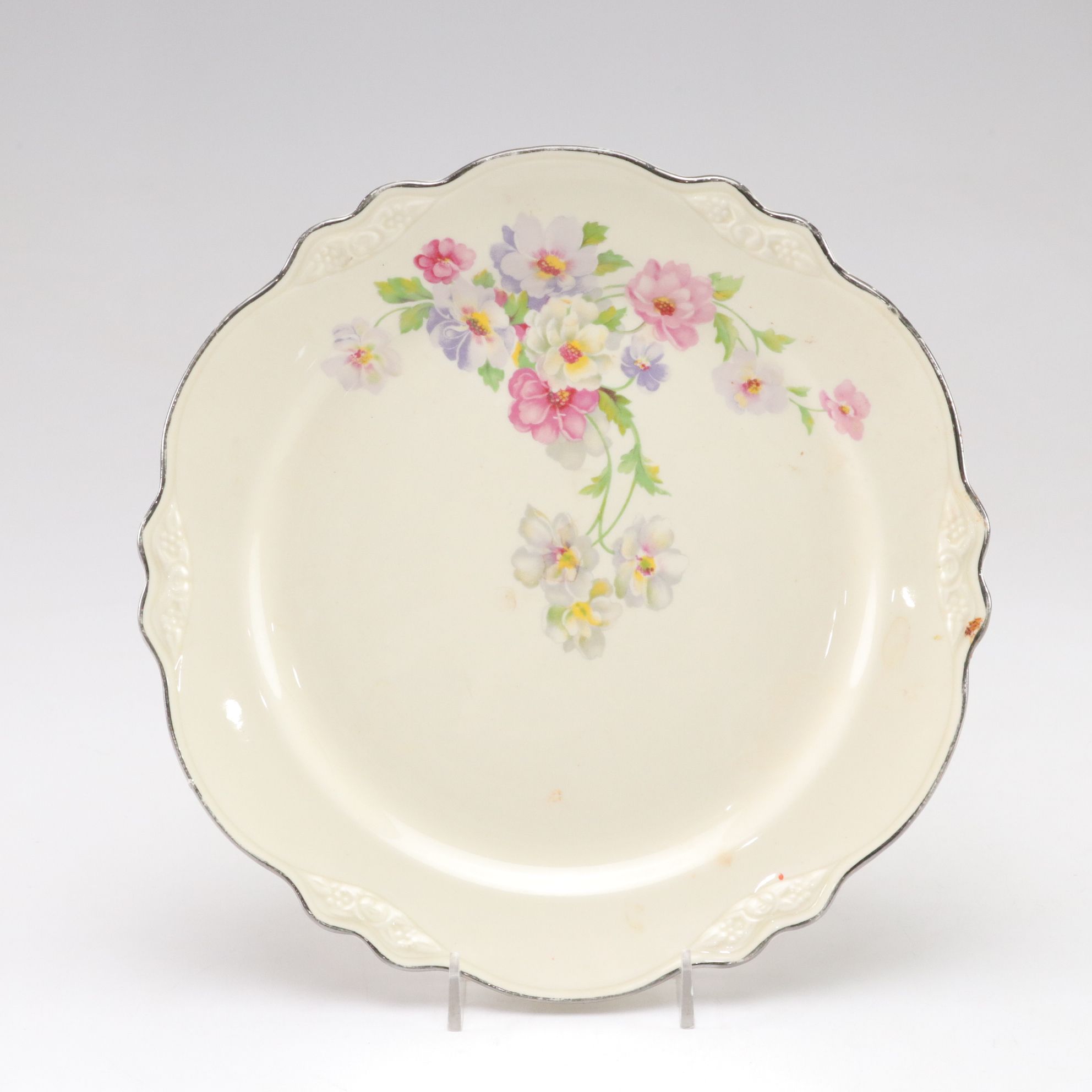 Hand-Painted Hobbyist Serving Platter & Other Plates, 1892
