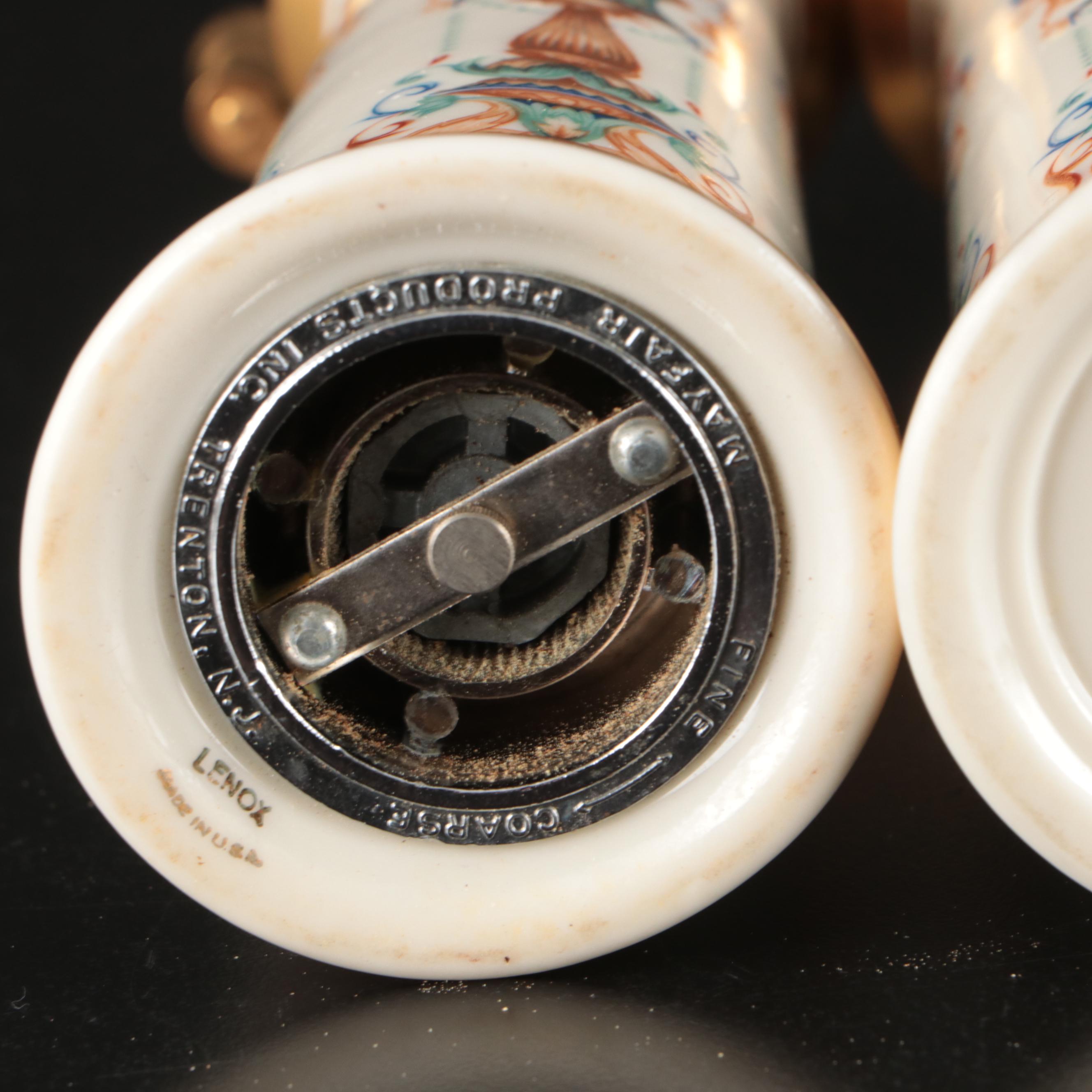 Lenox Porcelain Salt Shaker and Pepper Grinder with Other Tableware