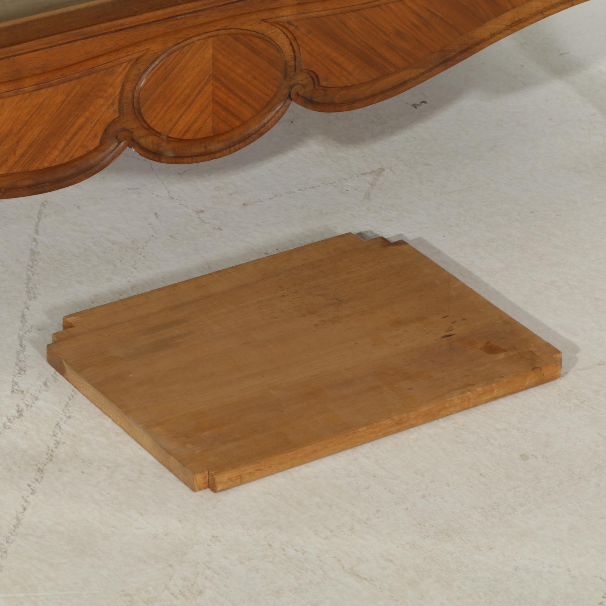 French Provincial Style Walnut Armoire Wardrobe with Mirror Doors