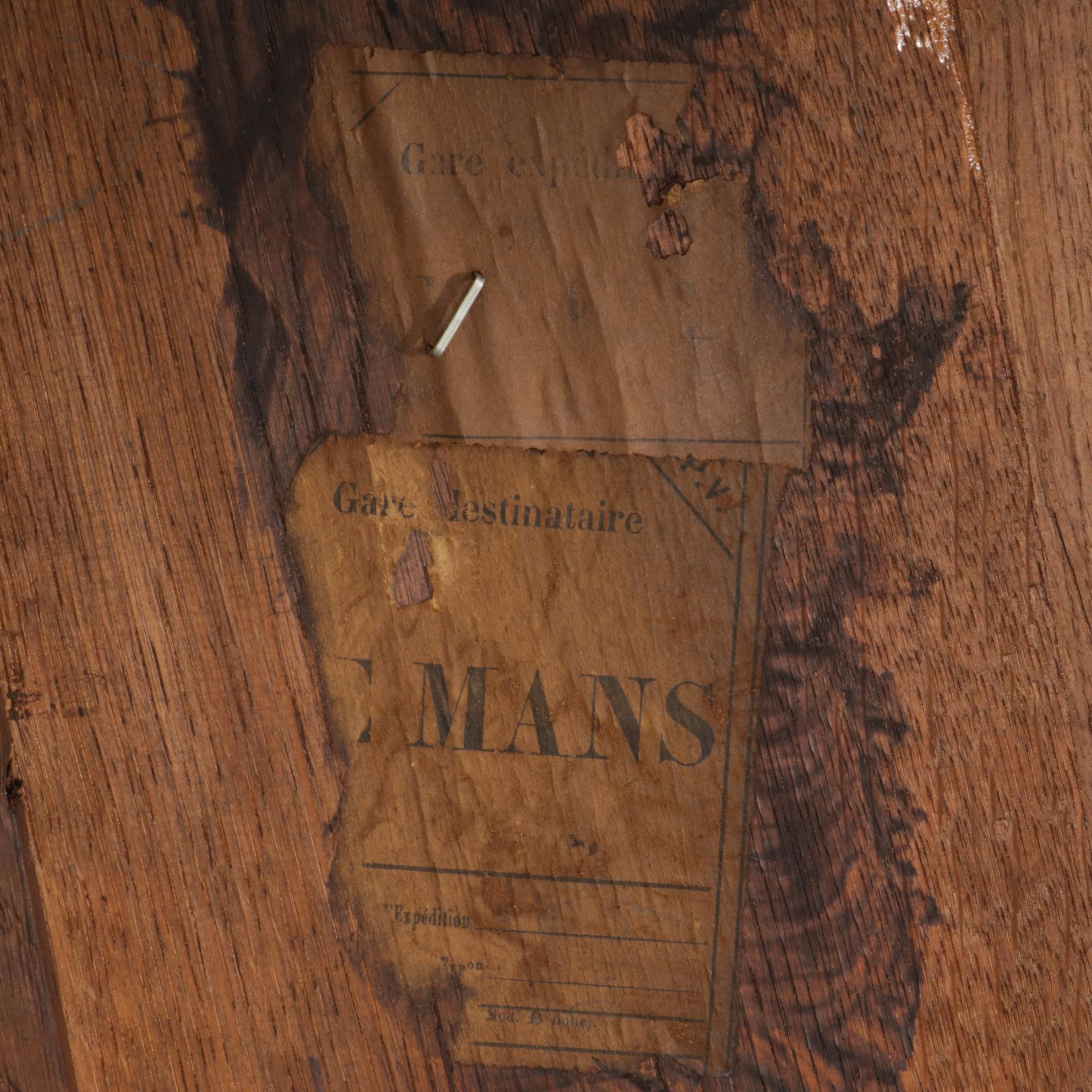 French Provincial Style Walnut Armoire Wardrobe with Mirror Doors