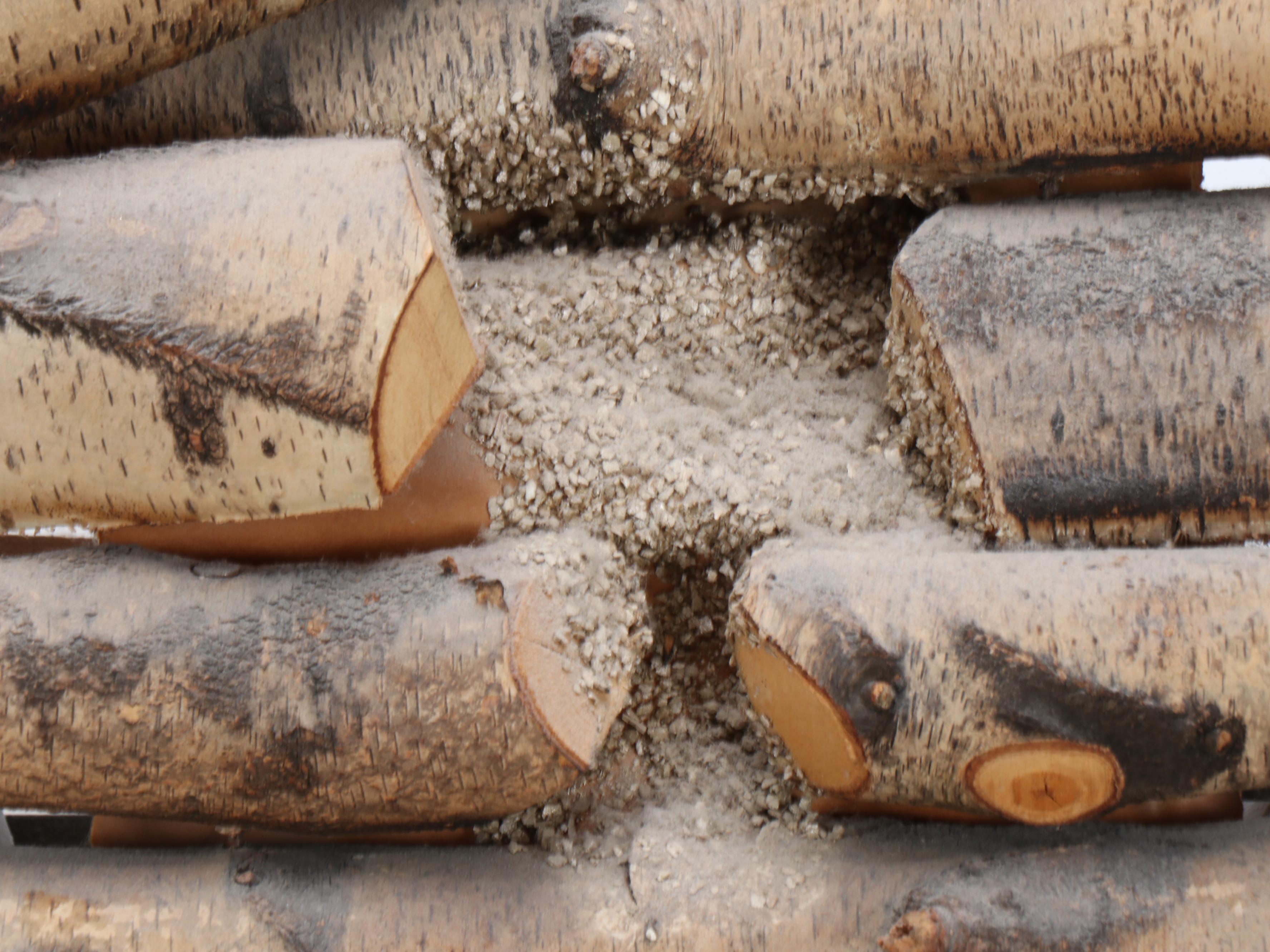 Birchwood Faux Fireplace Insert with Holder