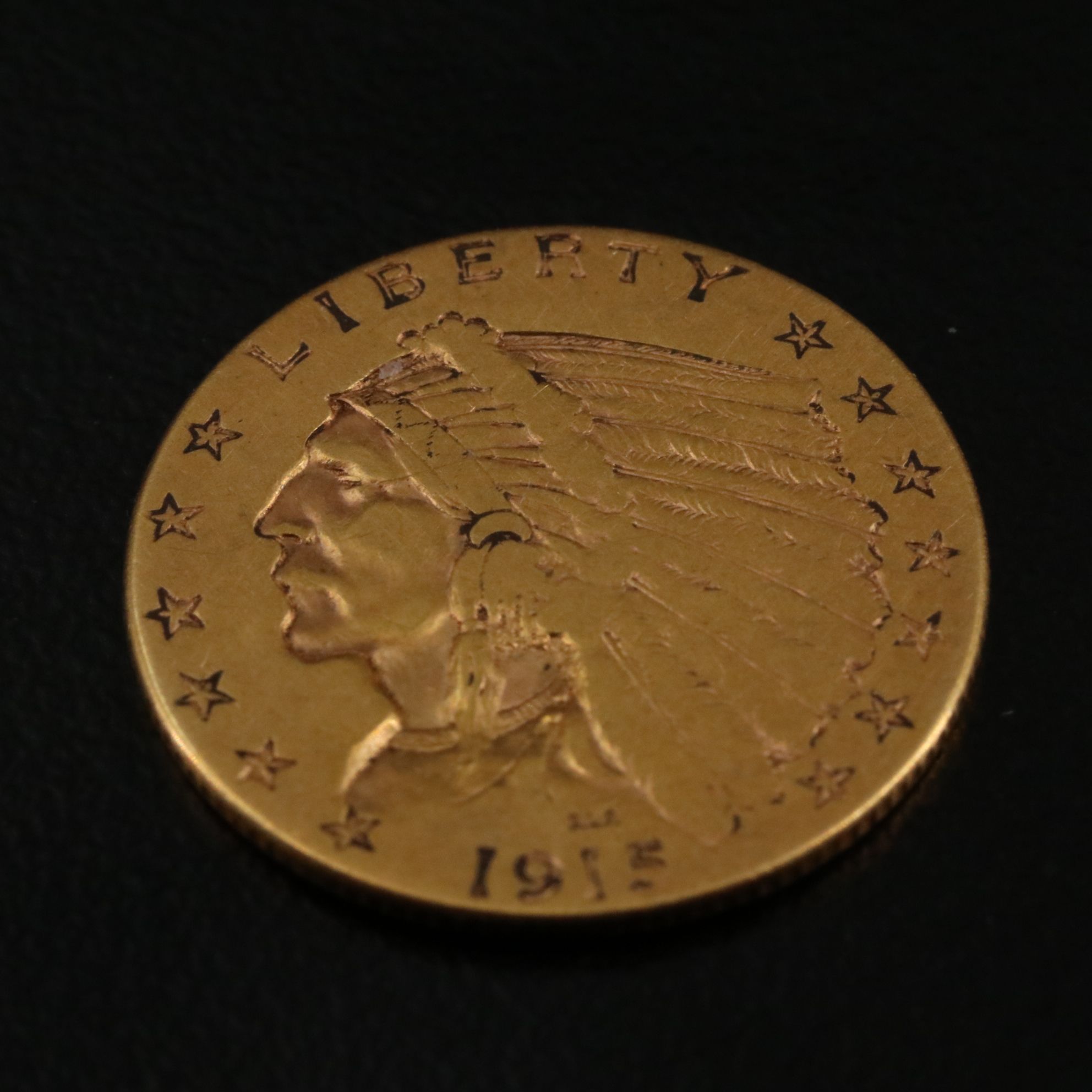 1915 Indian Head $2 1/2 Gold Coin