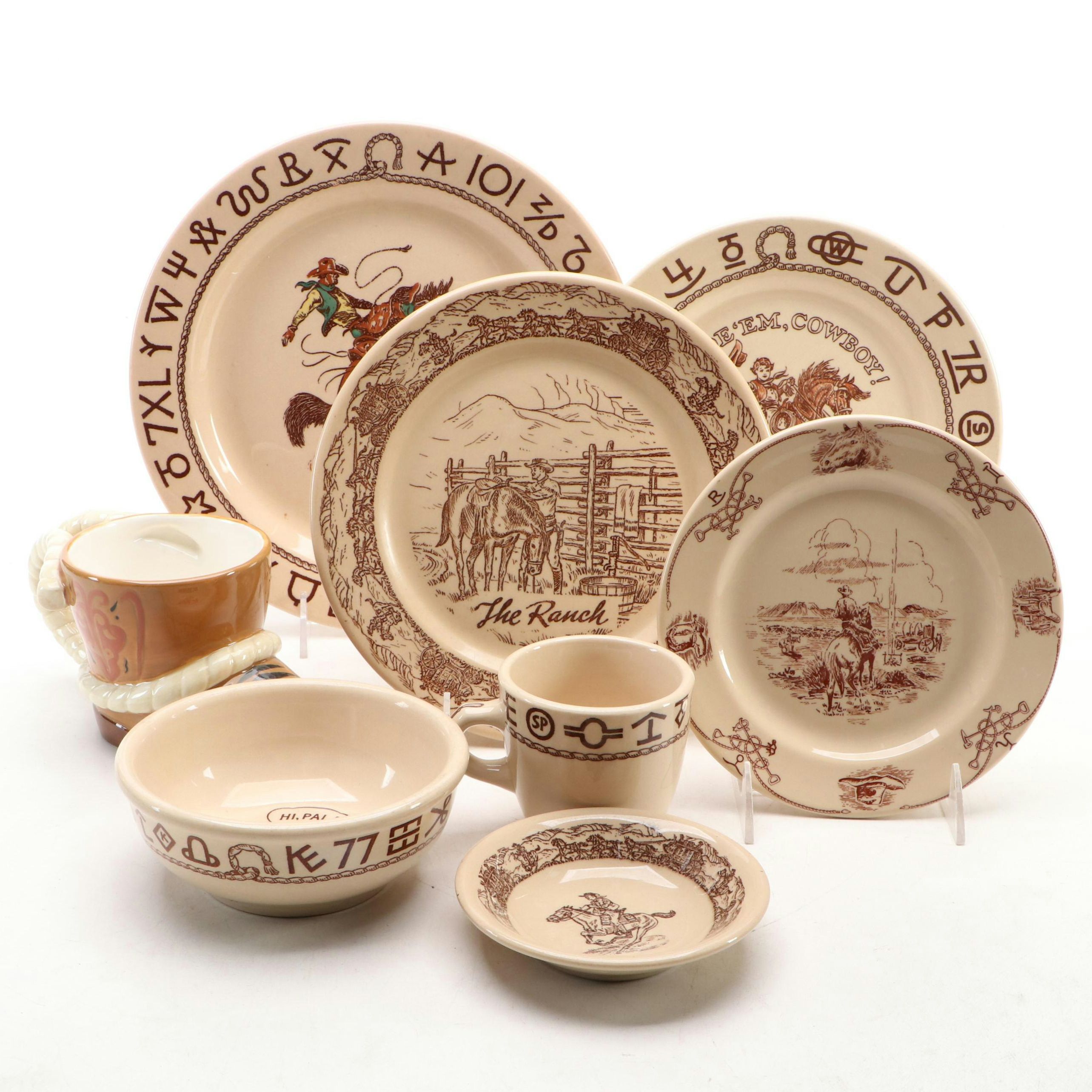 Wallace "Little Buckaroo" with Other Western-Themed Ceramic Dinnerware