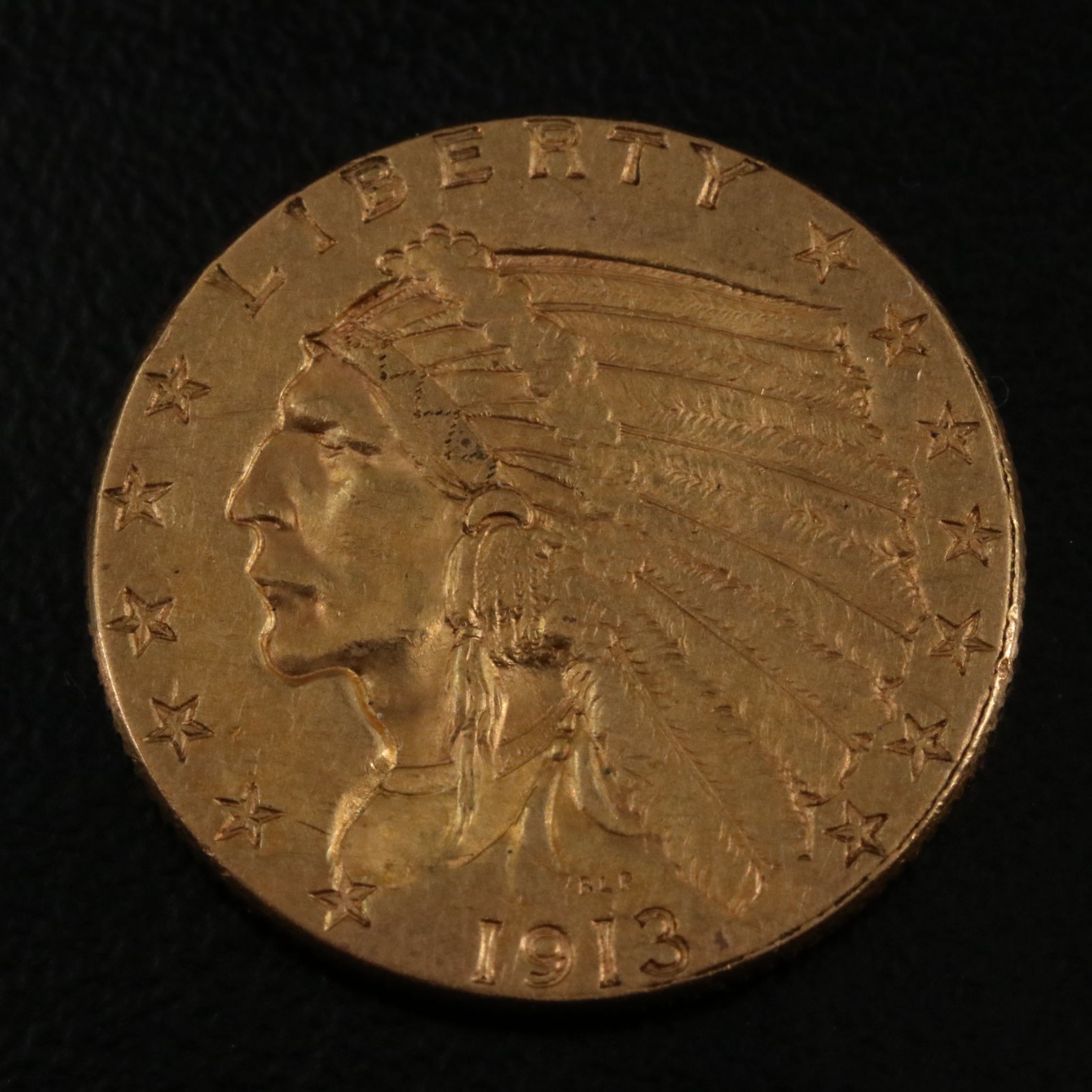 1913 Indian Head $2 1/2 Gold Coin