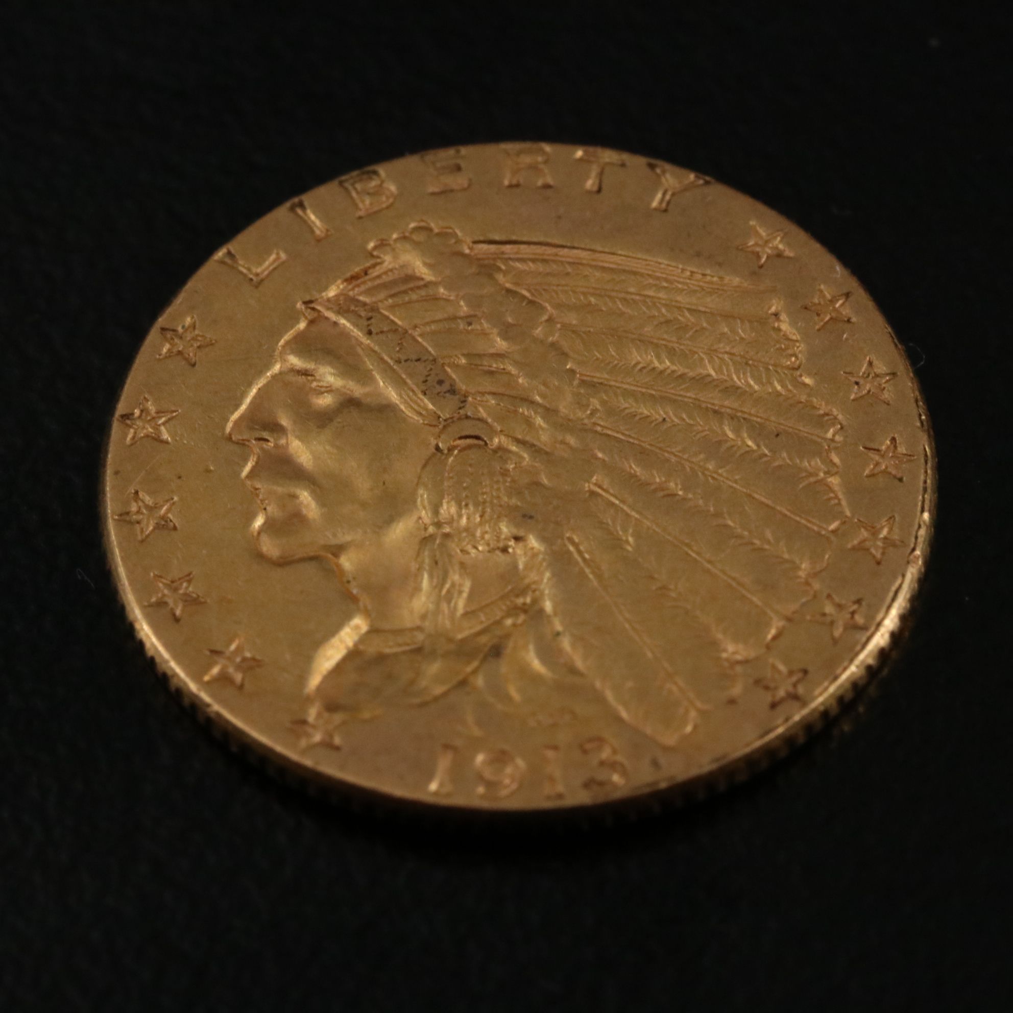 1913 Indian Head $2 1/2 Gold Coin
