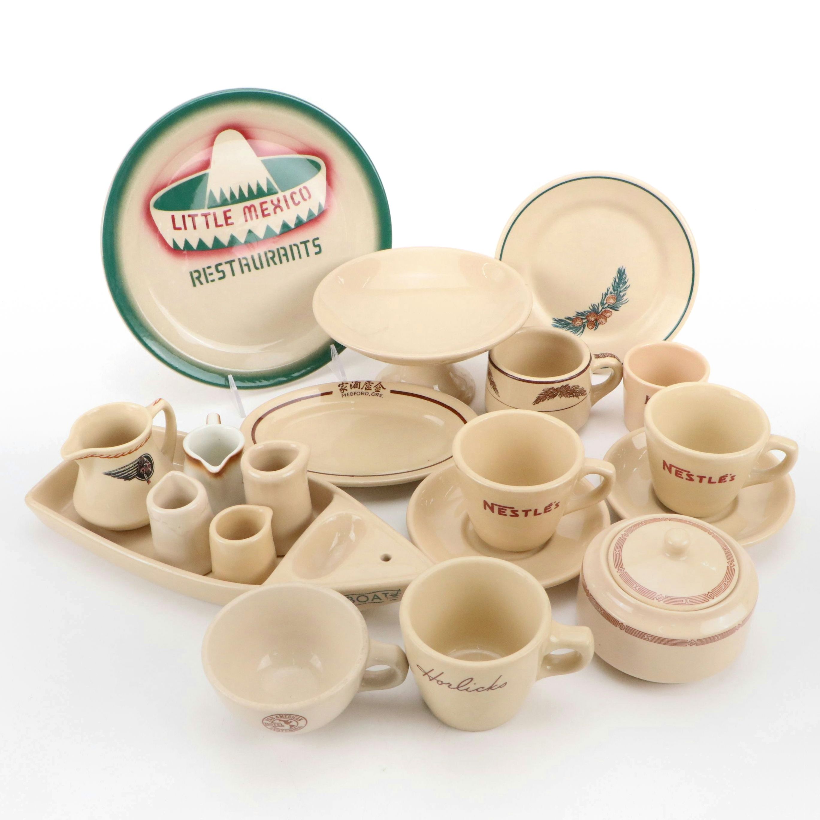 Wallace China with Other Vintage Beige and Souvenir Ceramic Tableware