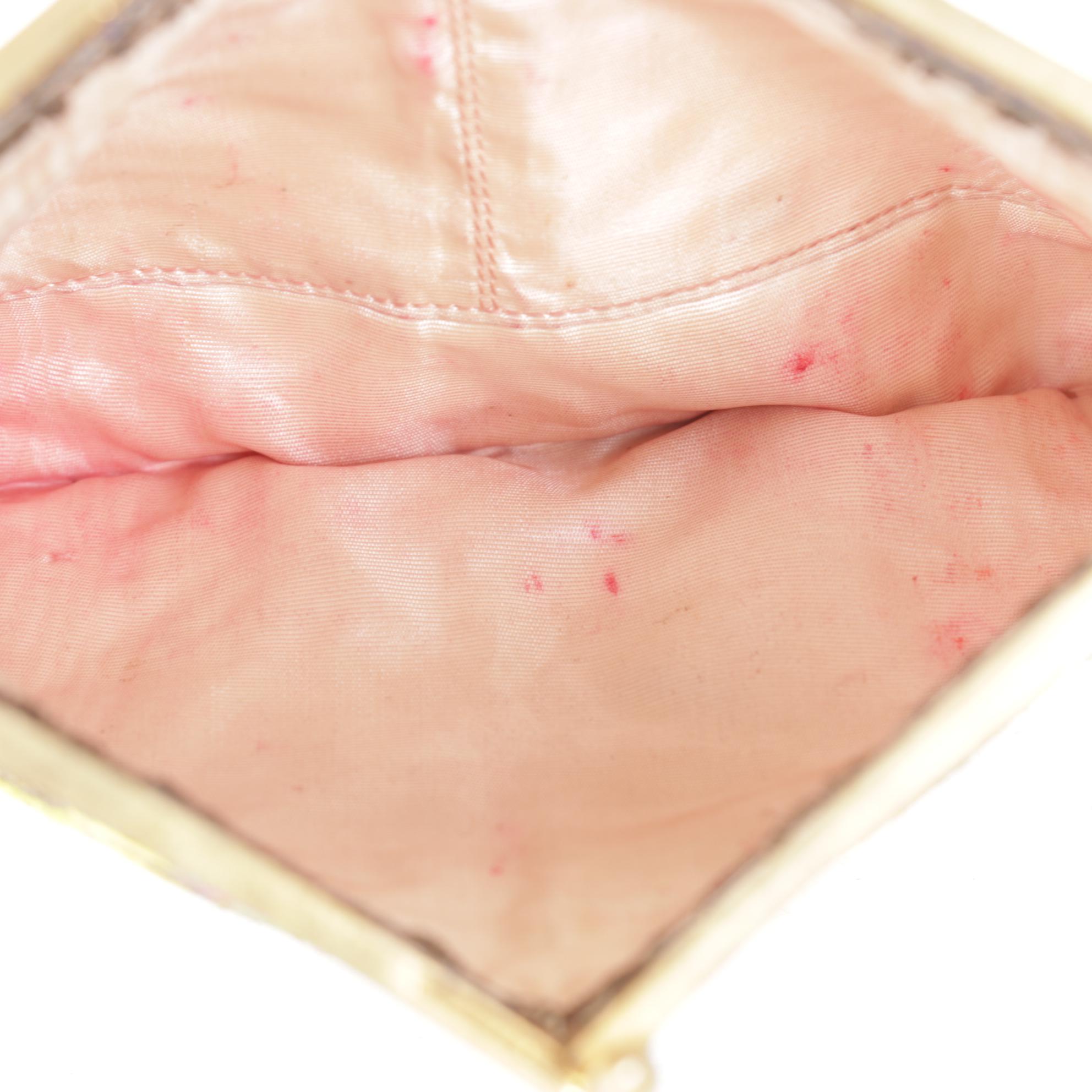 Embroidered Exotic Bird and Flowers Cloth Evening Purse with Beaded Gold Clutch