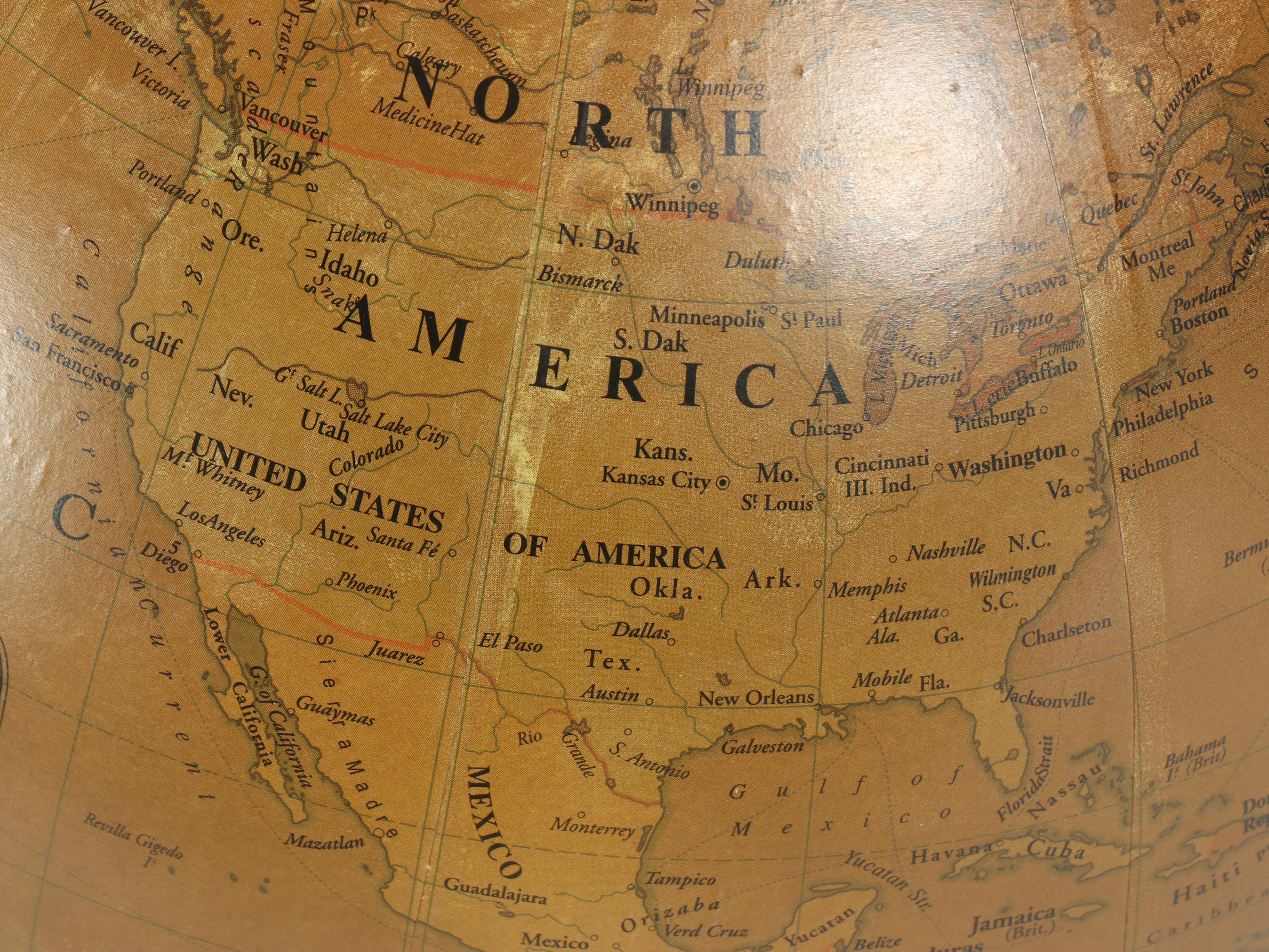 C. S. Harrow & Co. Metal Decorative Terrestrial Globe