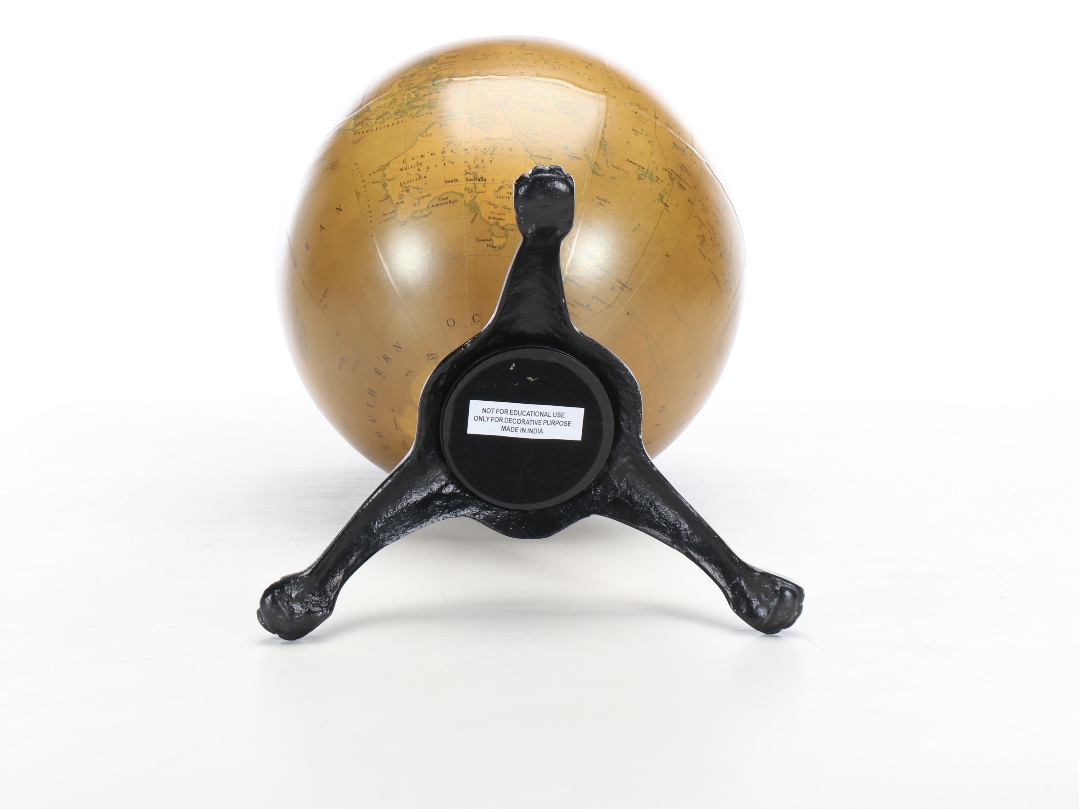 C. S. Harrow & Co. Metal Decorative Terrestrial Globe