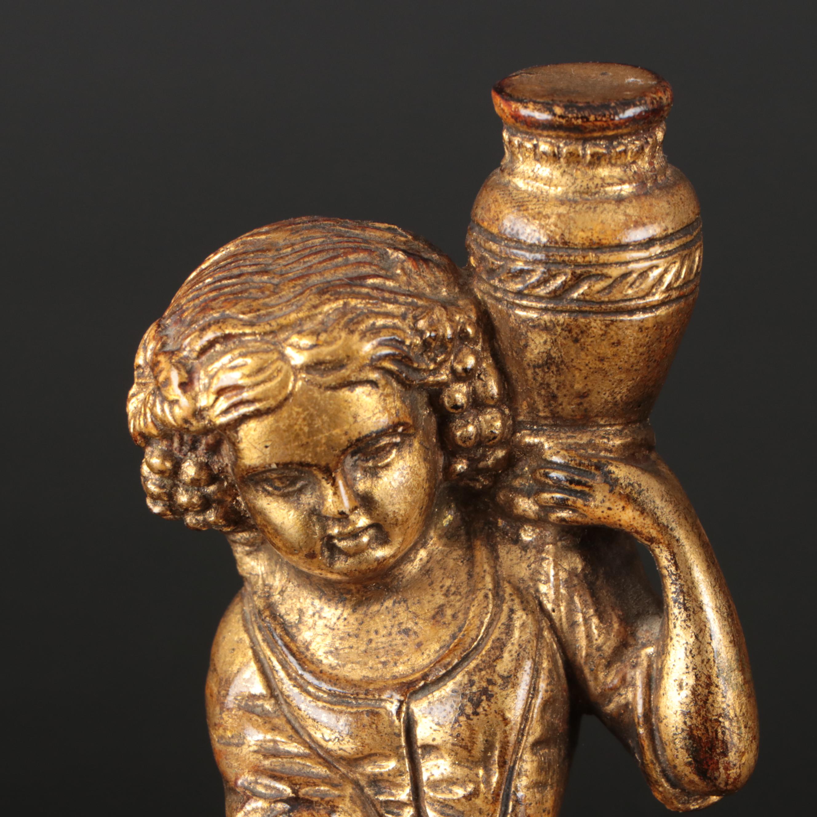 Decorative Crafts, Inc. Gilt Finish Golfer with Boy and Girl Figurines