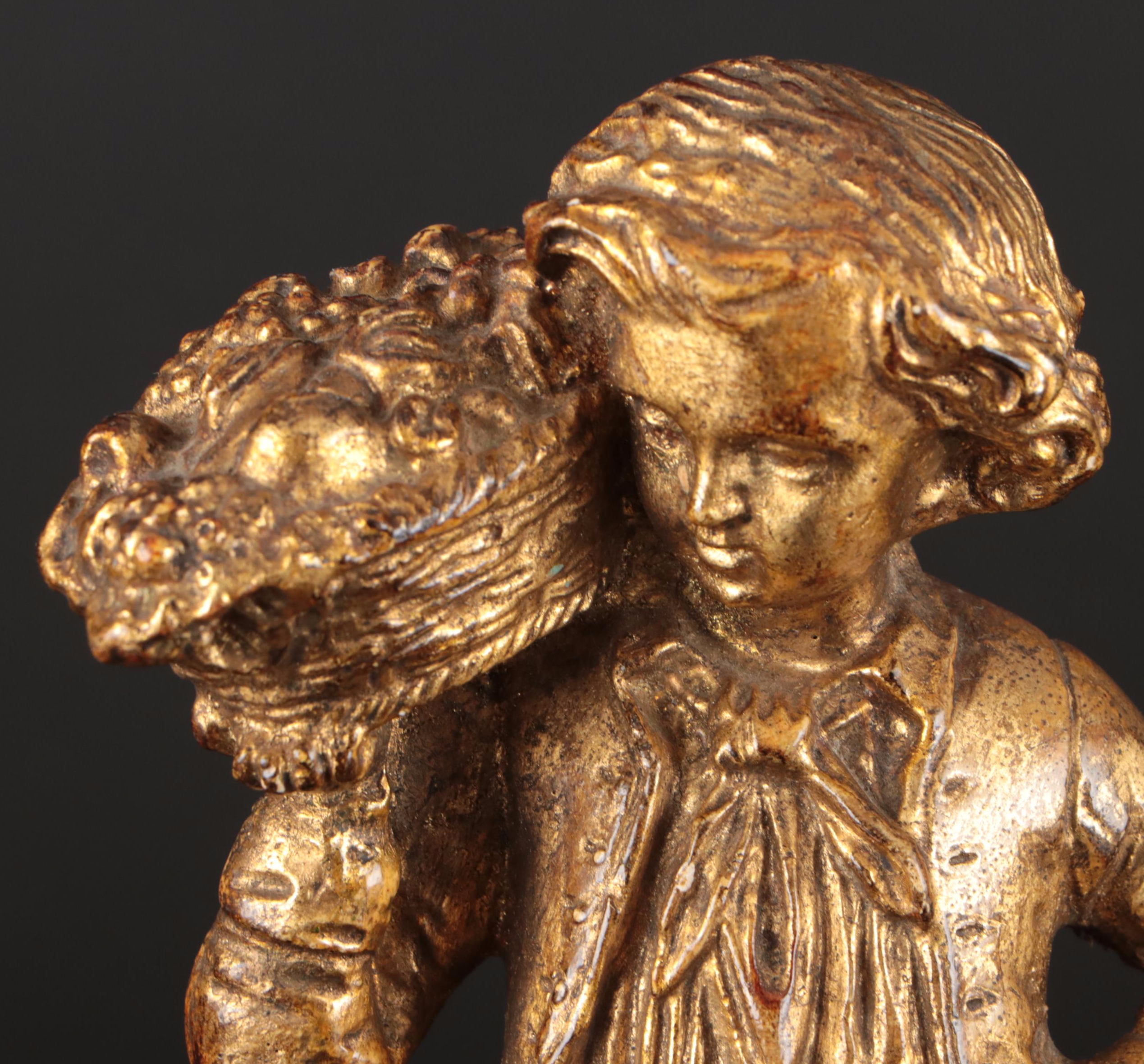 Decorative Crafts, Inc. Gilt Finish Golfer with Boy and Girl Figurines