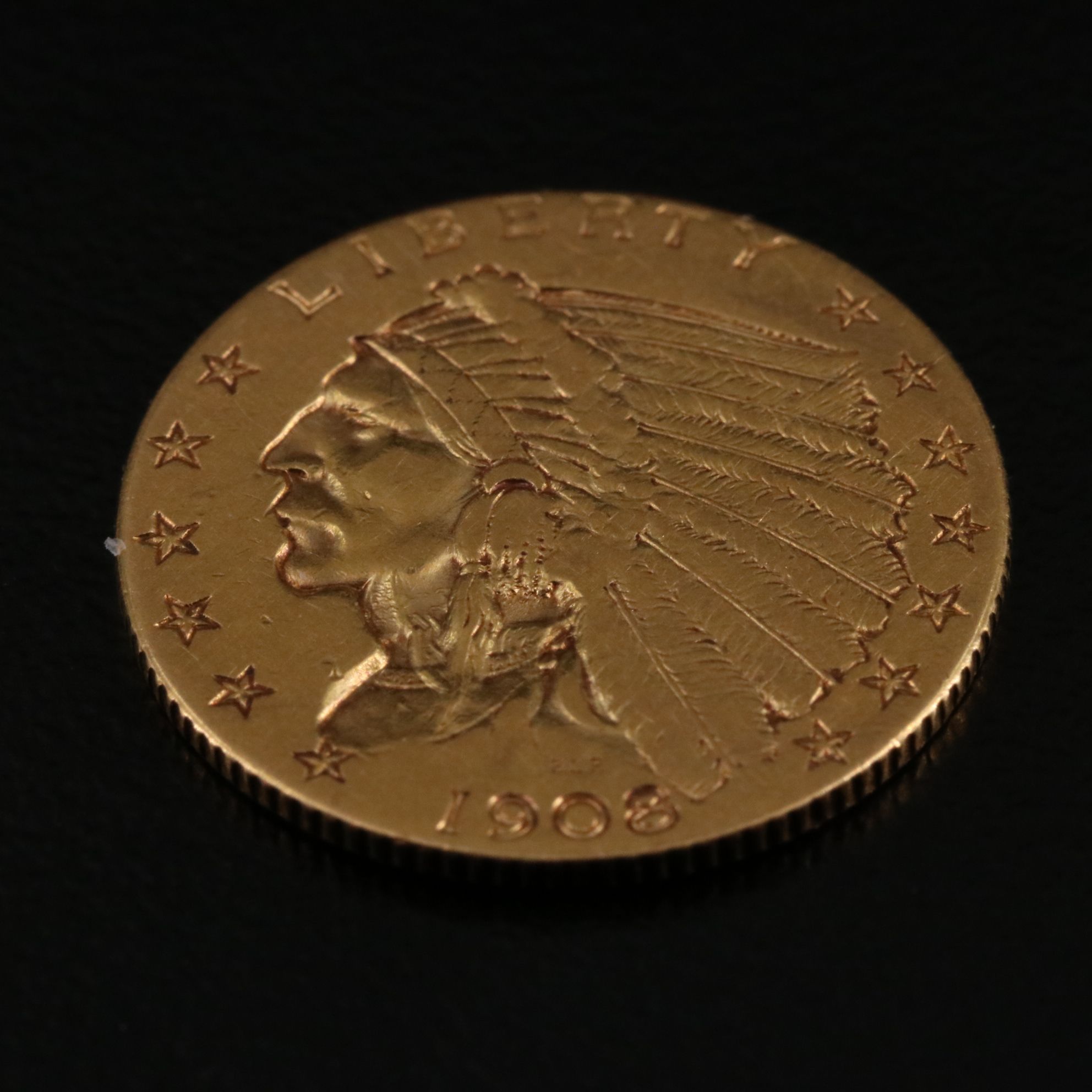 1908 Indian $2 1/2 Gold Coin