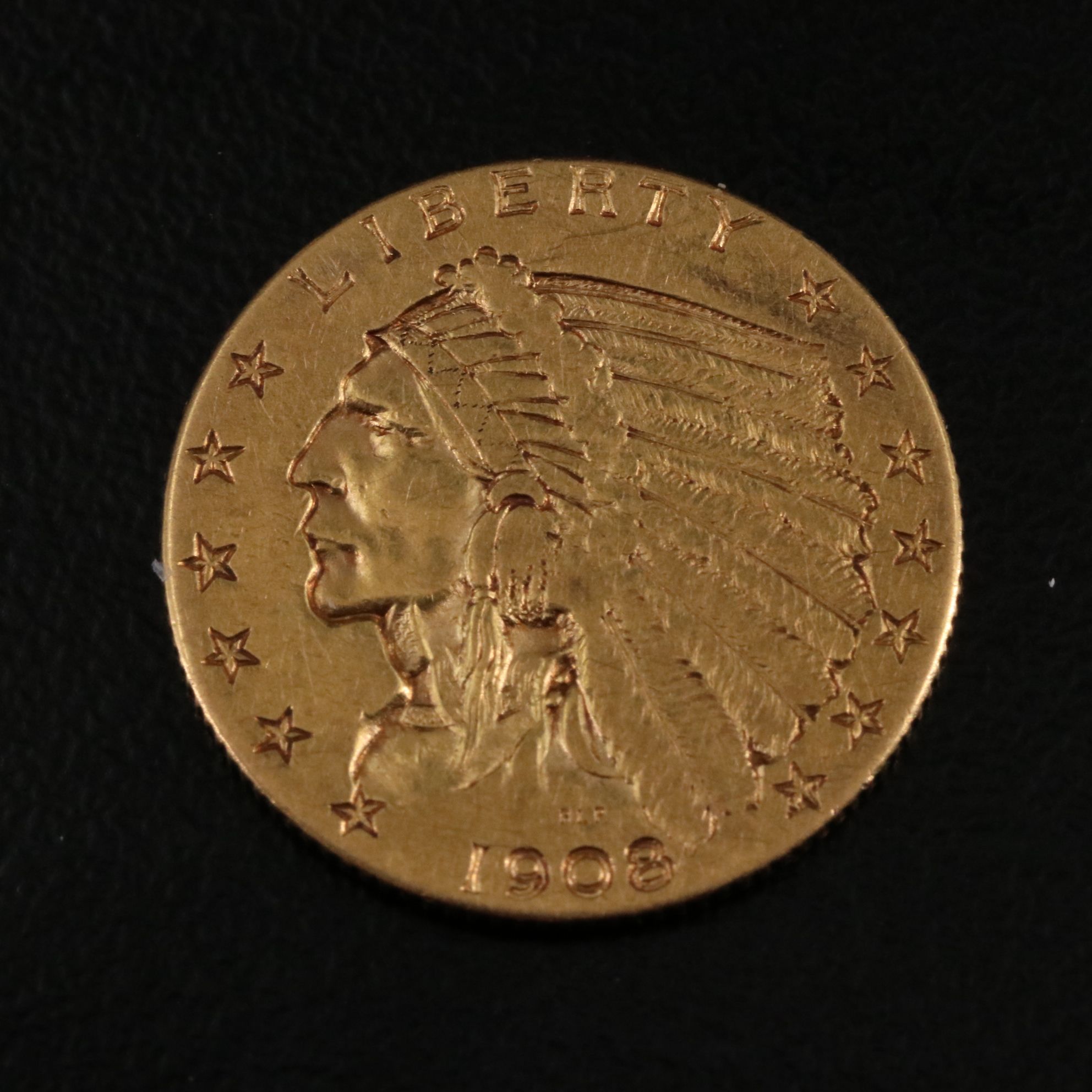 1908 Indian $2 1/2 Gold Coin