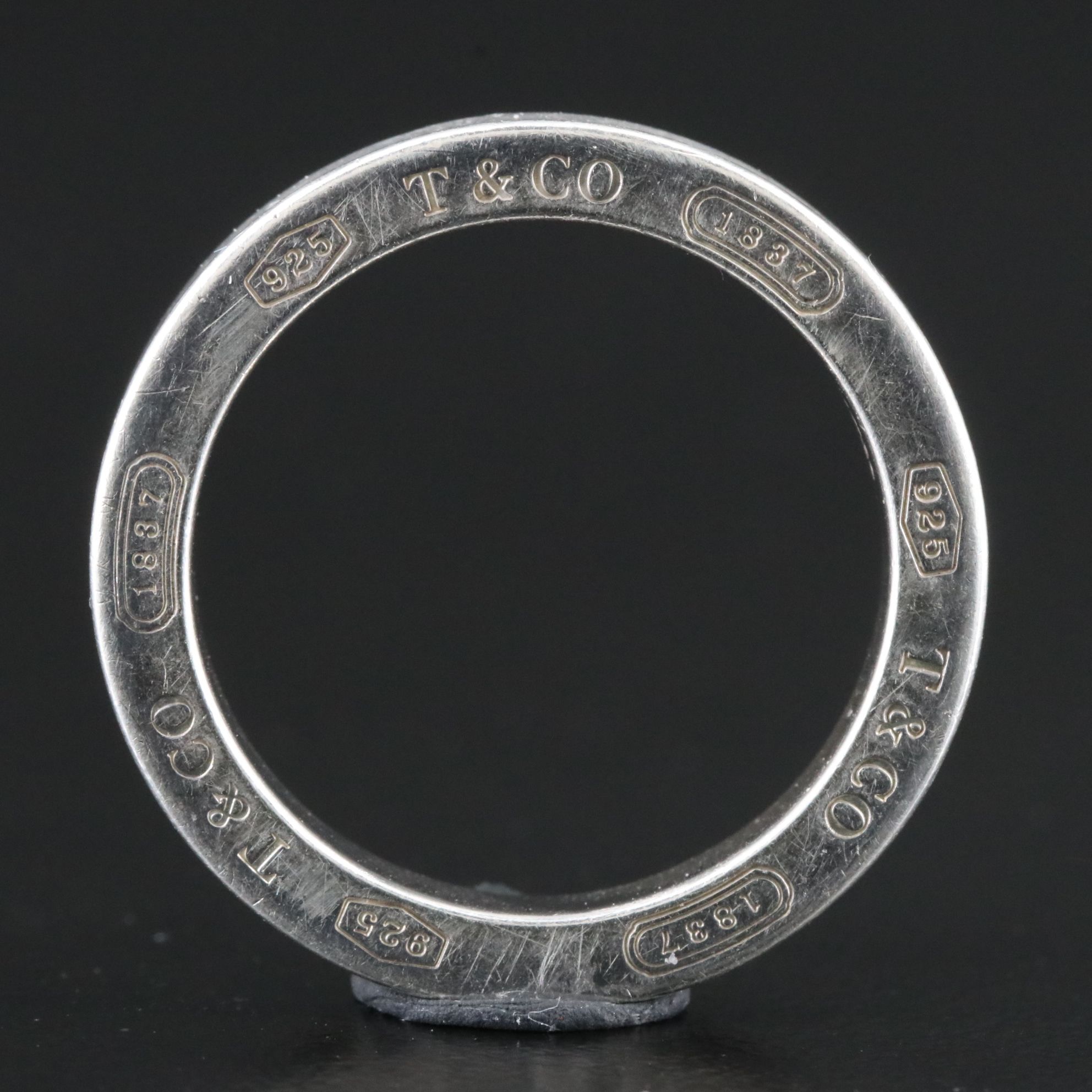 Tiffany & Co. 1837 Sterling and Three Diamond Ring