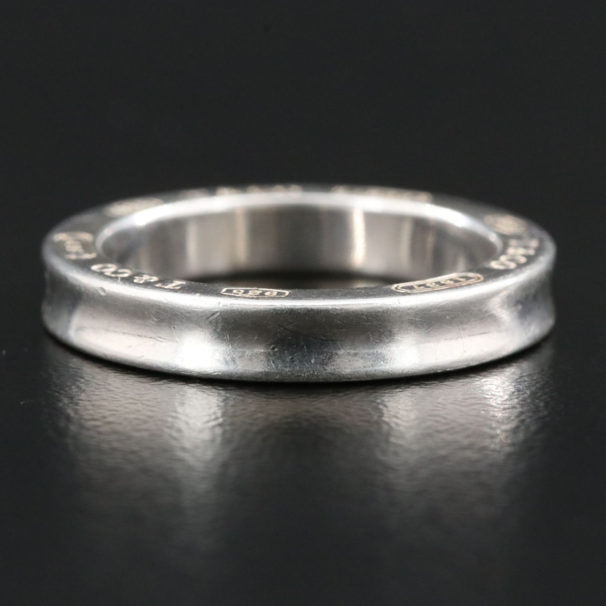 Tiffany & Co. 1837 Sterling and Three Diamond Ring