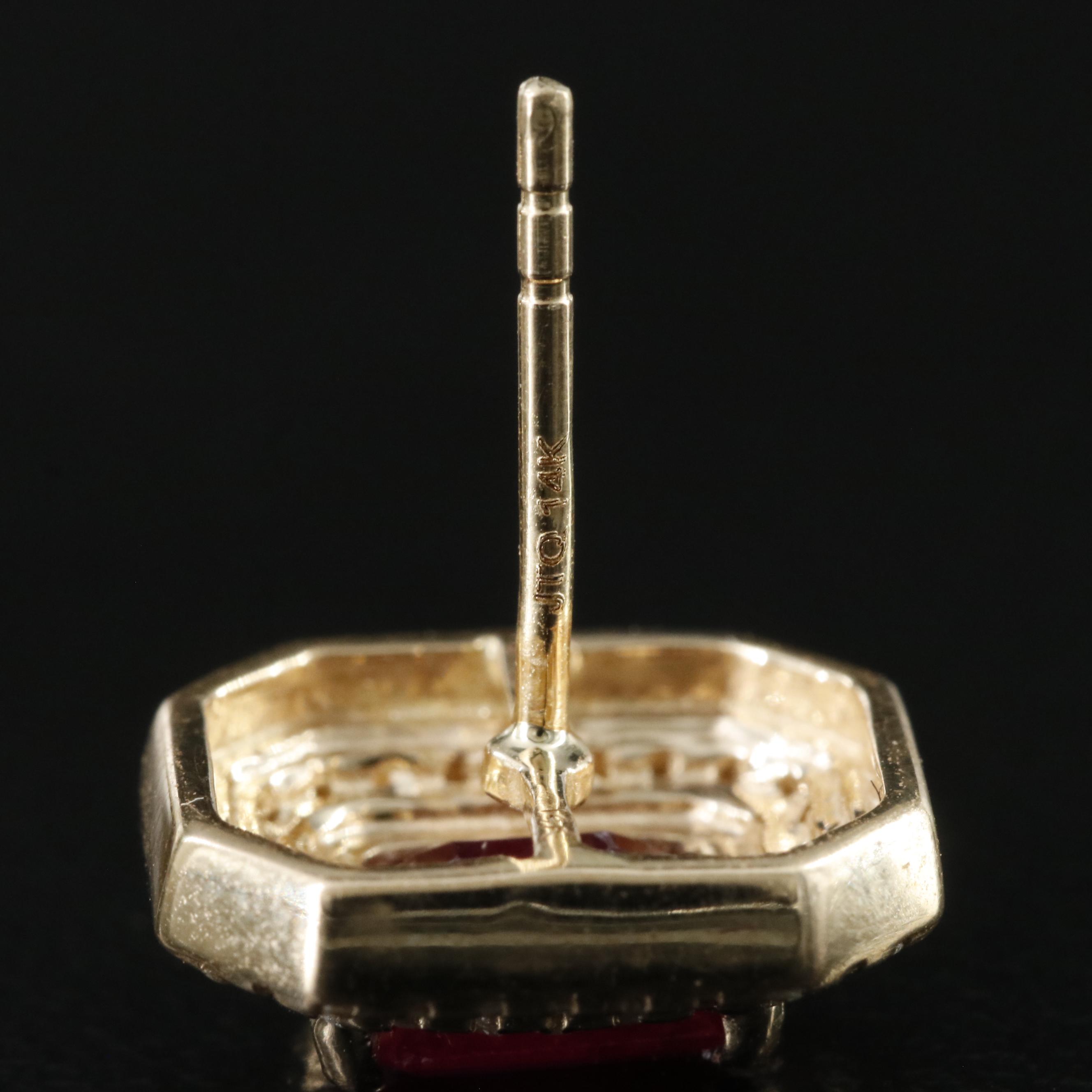 14K Ruby and White Sapphire Earrings