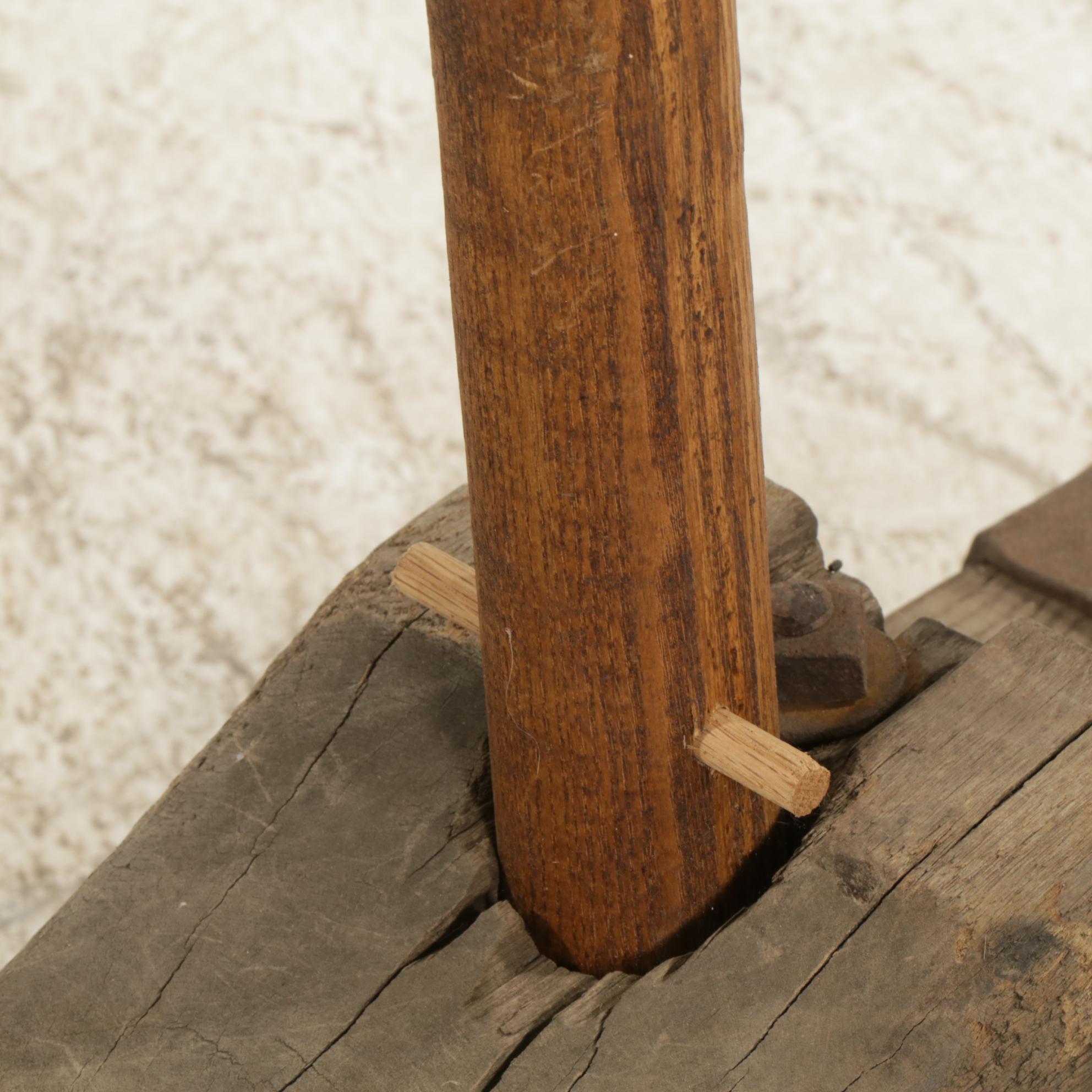 American Hand-Carved Wood Double Ox Yoke, 19th Century